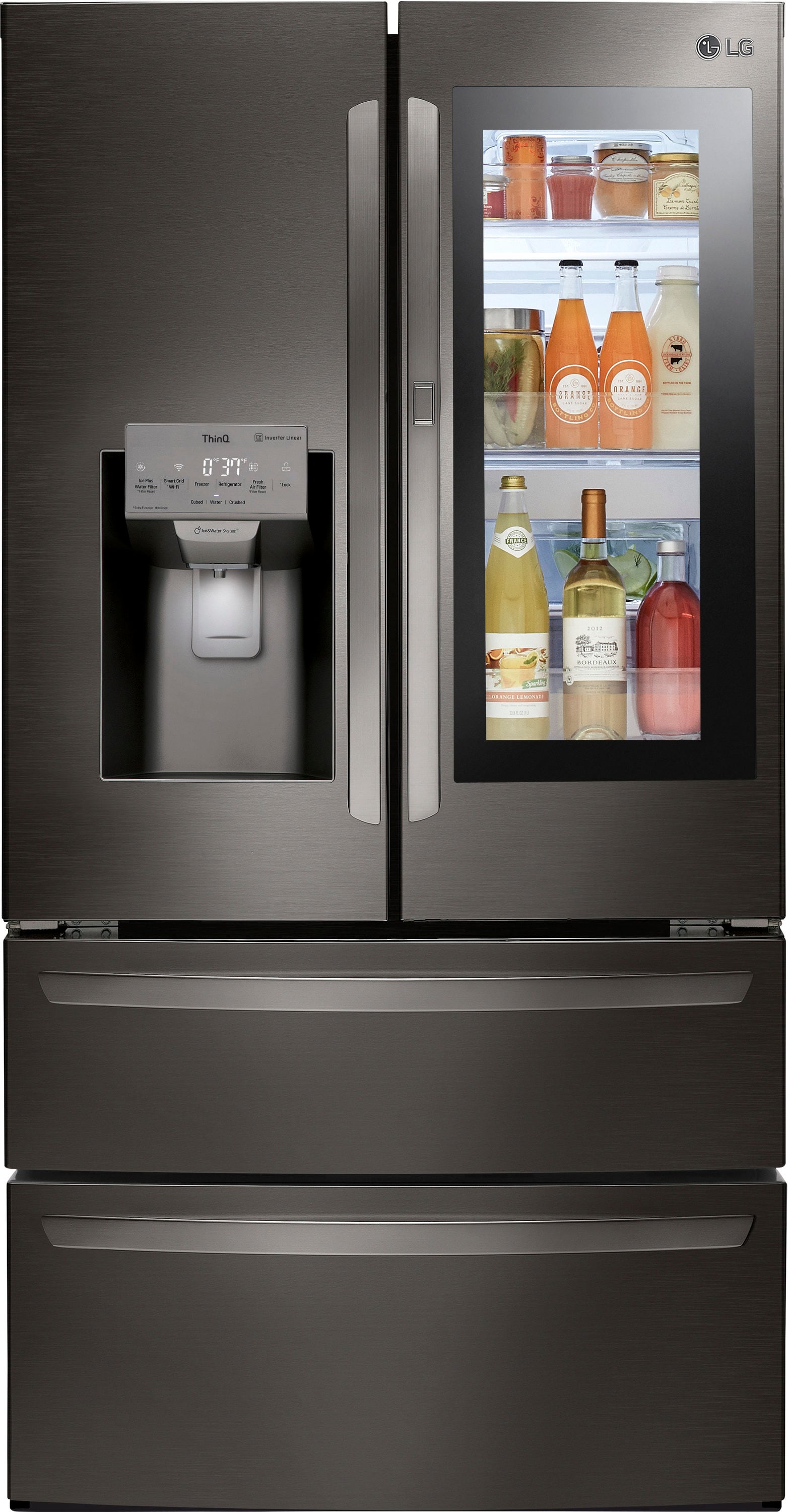 26 cu. ft. French Door Smart Refrigerator with InstaView Door-in-Door,  Glide N Serve in PrintProof Stainless Steel