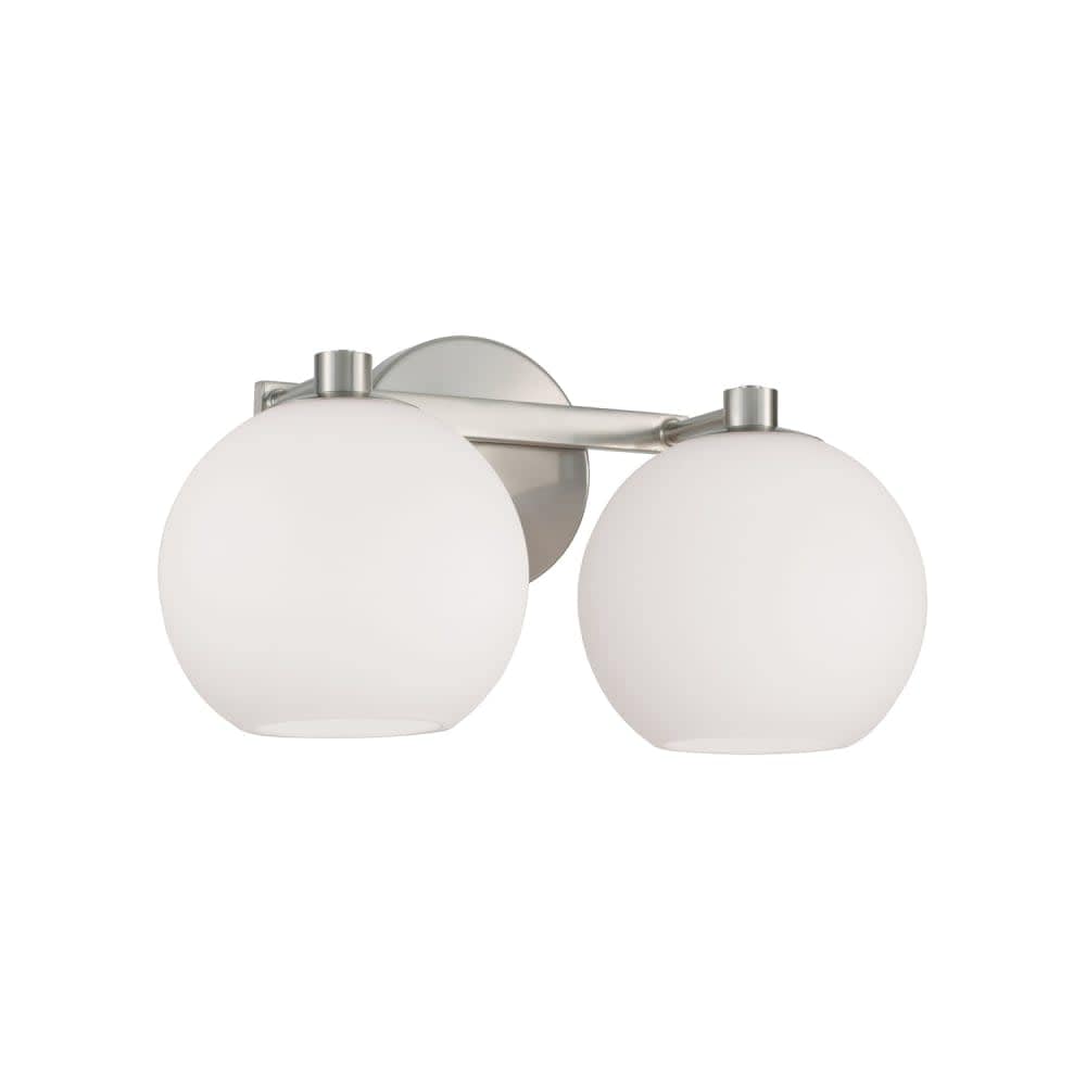 Capital Lighting  152121548 Ansley 2 Light 15 Inch Wide Vanity Light with Soft White Glass Shades