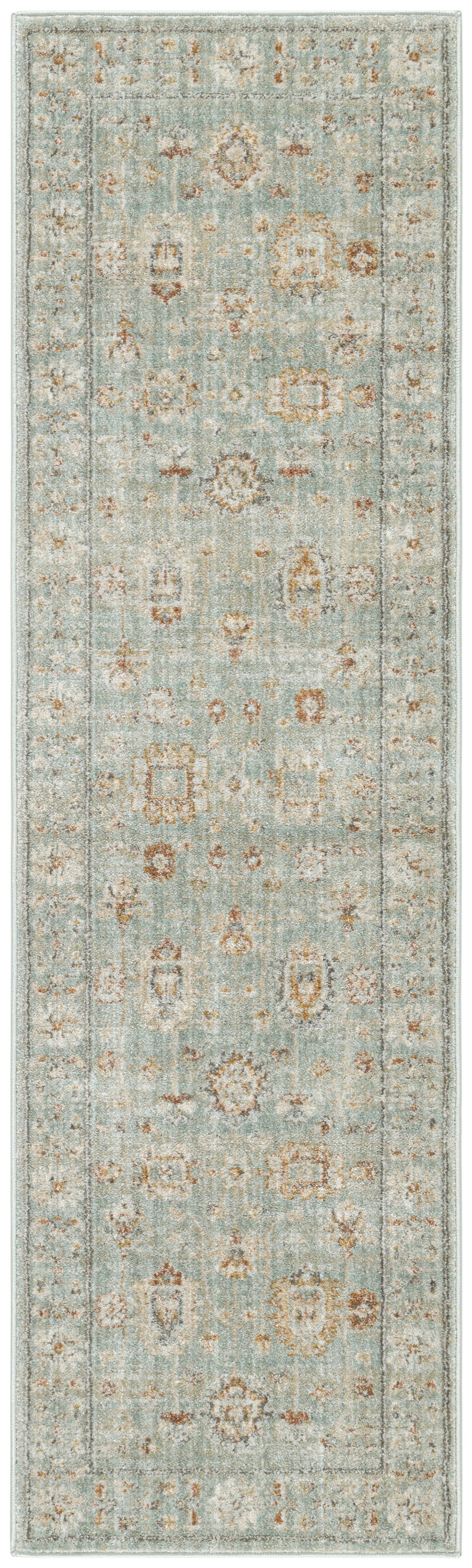 Nourison 099446938787 Traditional Home 2 x 8 (ft) Loomed Polypropylene Mint Rectangular Indoor Floral/Botanical Area rug