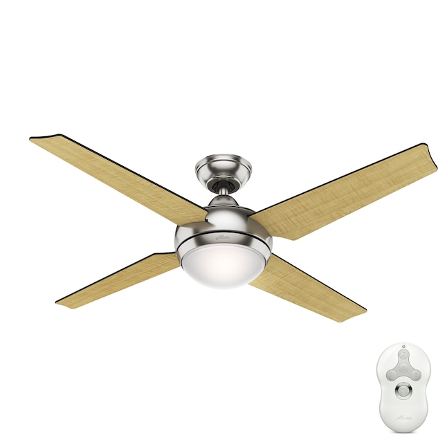 Hunter Sonic 52 In Brushed Nickel Led Indoor Ceiling Fan With Light Remote 4 Blade The Fans Department At Com - Hunter Indoor Ceiling Fan Universal Remote Control