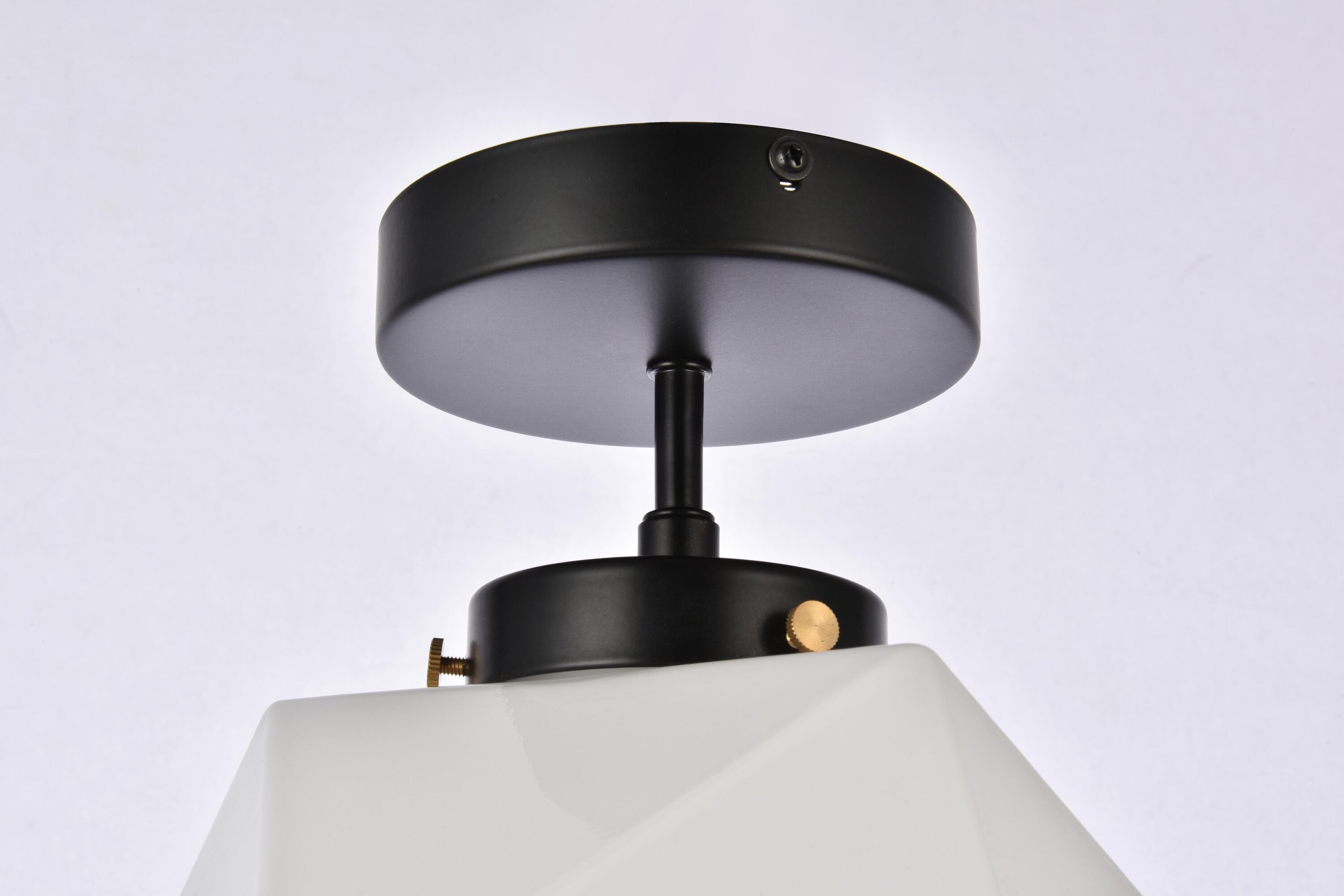 Modern Black and White Glass LED Flush Mount Light