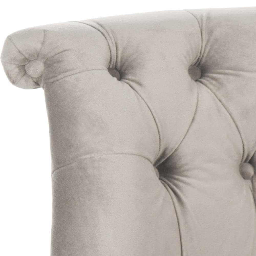 Mushroom Tufted Barrel Accent Chair with Wood Legs