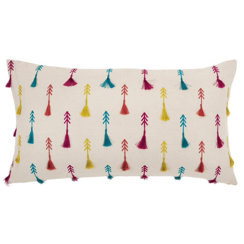 Rizzy Home T16414 Poly filled pillow 14-in x 26-in Multi Brights Rectangular Indoor Decorative Pillow