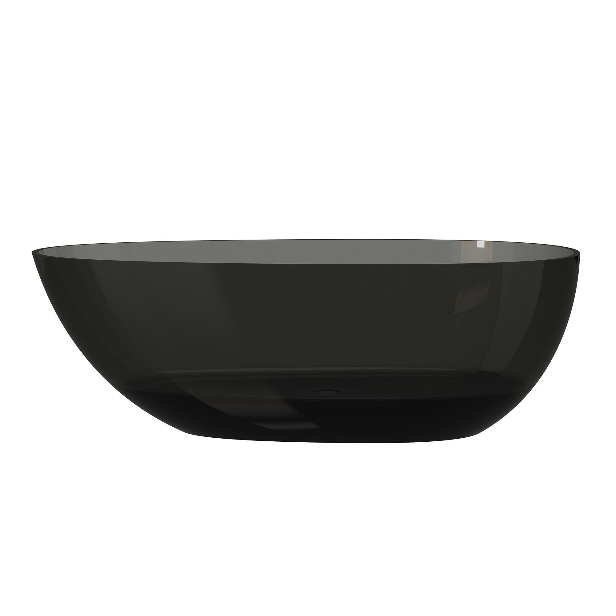 CASAINC CA06014REGG67AG 33.5-in x 66.9-in Black Polyresin Oval Freestanding Soaking Bathtub with Drain ( Center Drain )