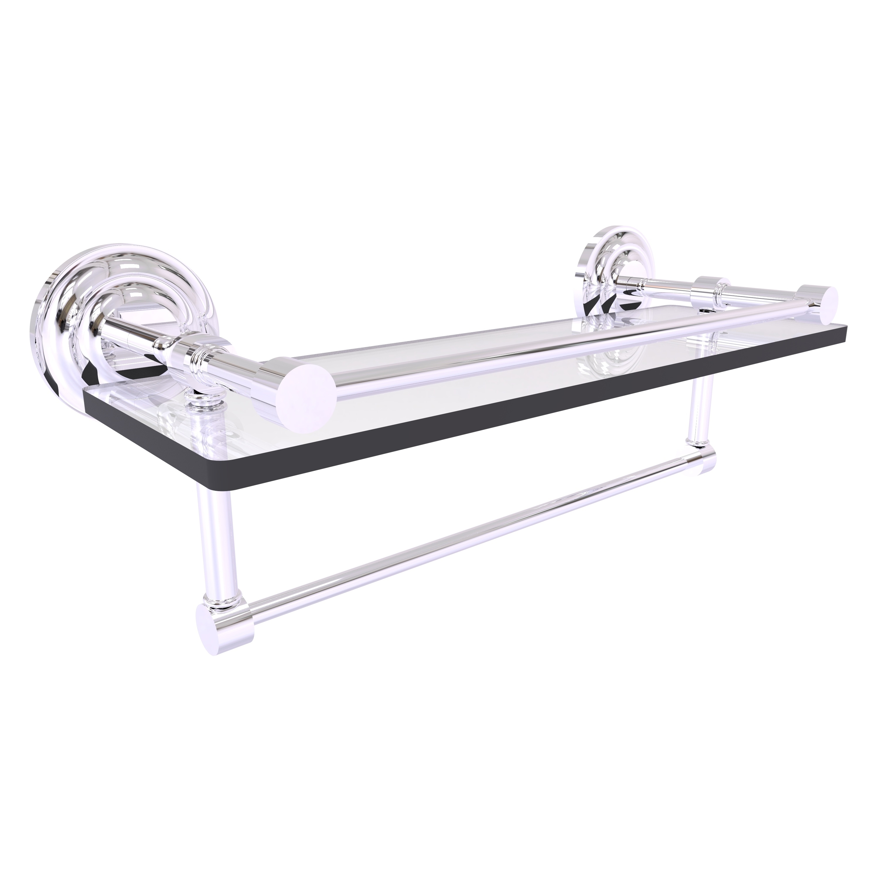Allied Brass QN-1TB/16-GAL-PC Que New Polished Chrome Wall mount Bathroom Shelf ( 16-in x 5-in x 5-in )