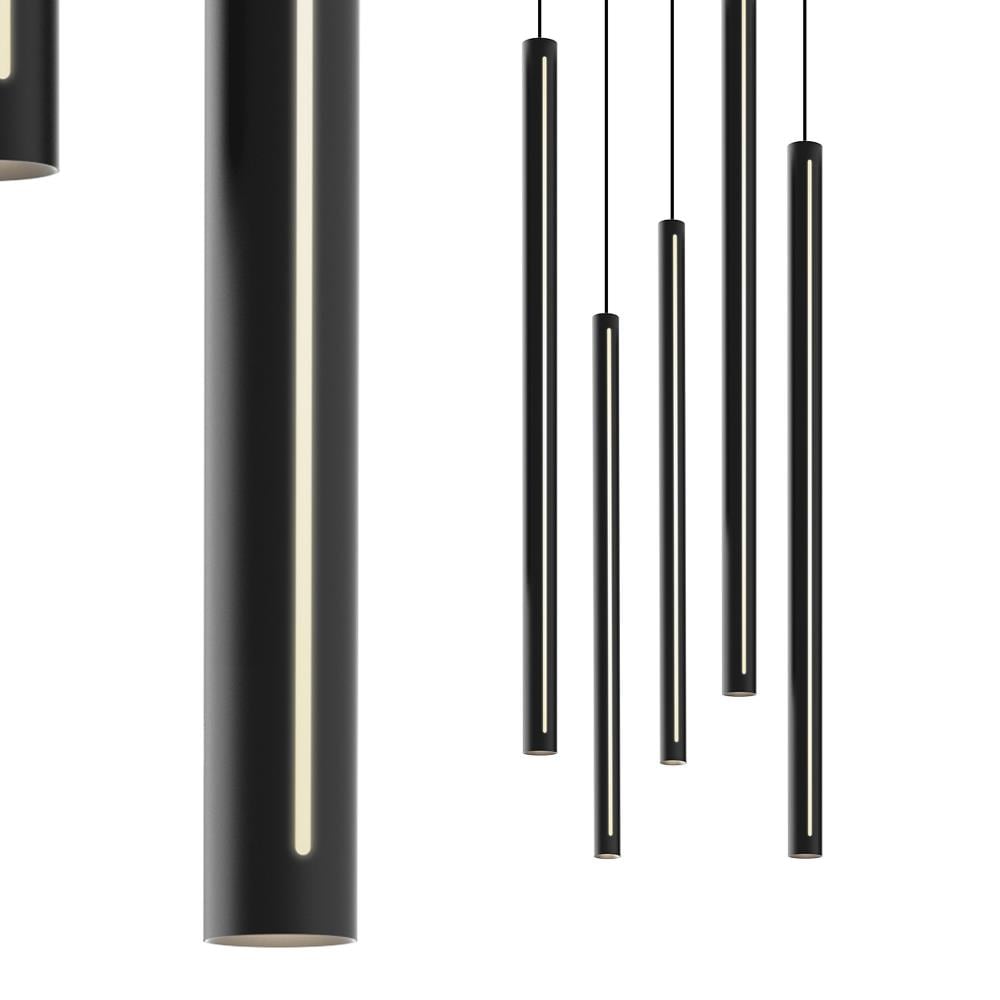 Modern Black Aluminum 60" LED Ceiling Pendant with Dimmable Light