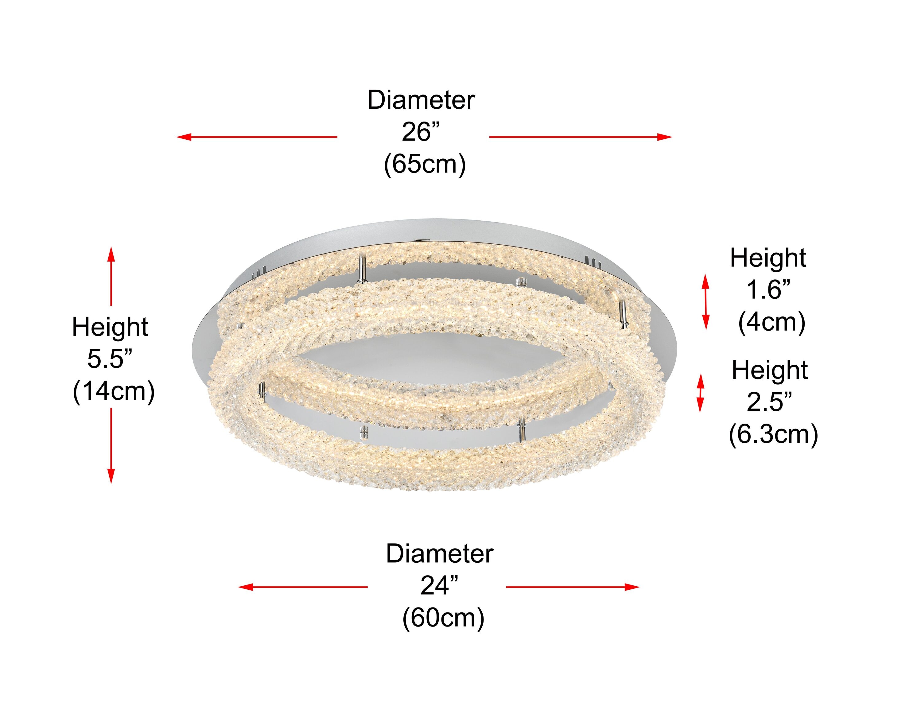 Bowen 26'' Chrome Crystal LED Flush Mount Light