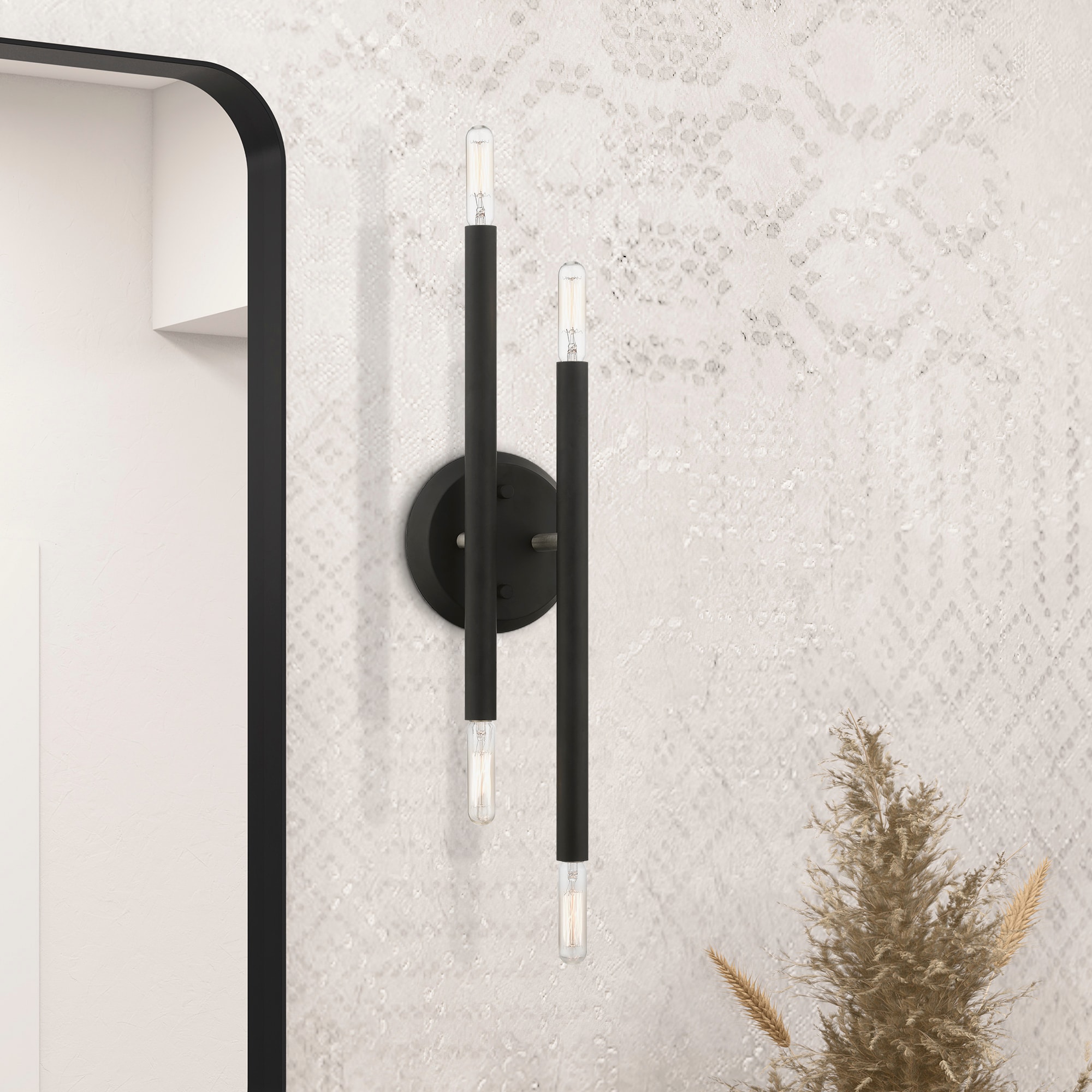 Soho 17" Black and Brushed Nickel 4-Light Wall Sconce