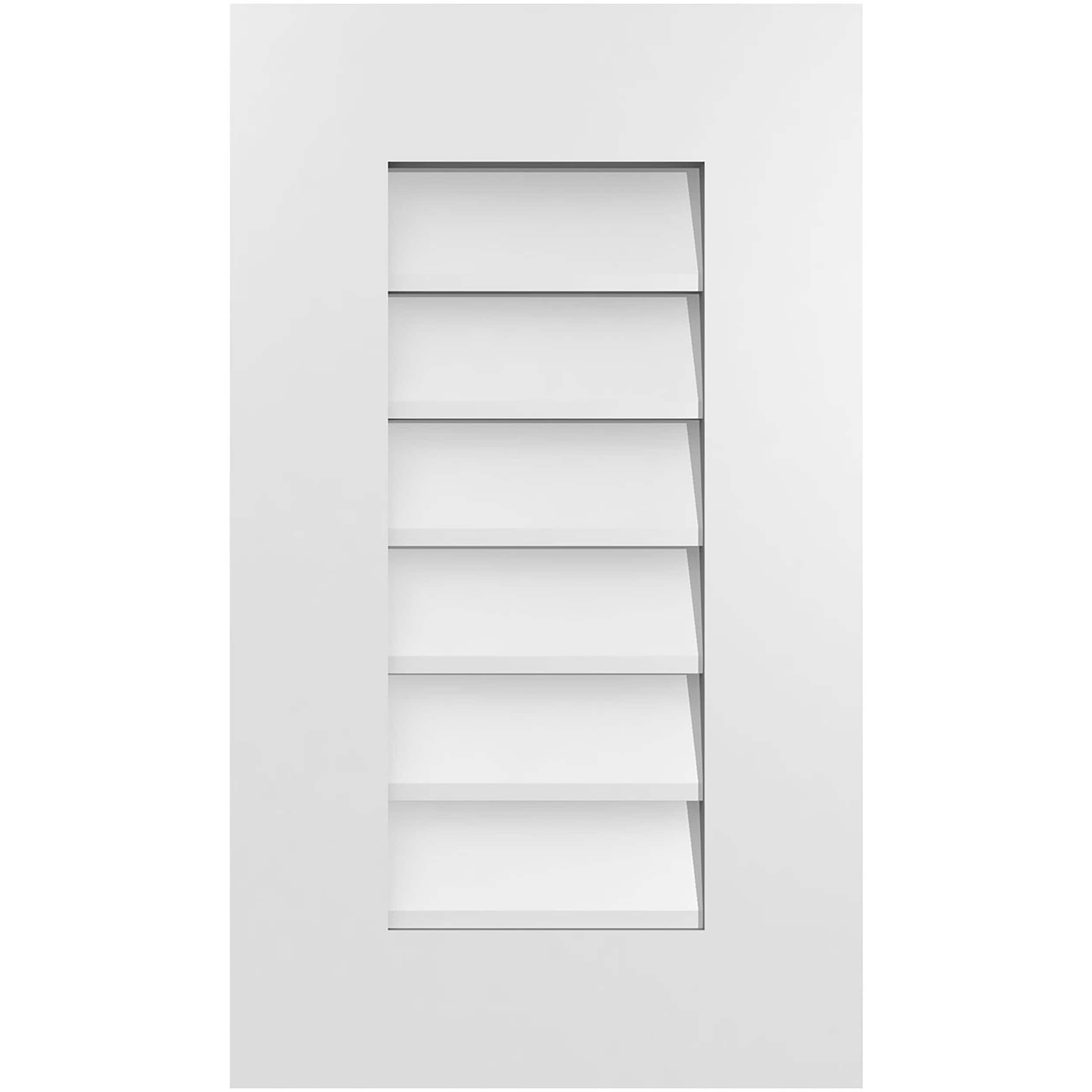 Ekena Millwork GVPVE14X2401SN 14-Inches x 24-Inches Off-white Rectangle PVC Gable Louver Vent