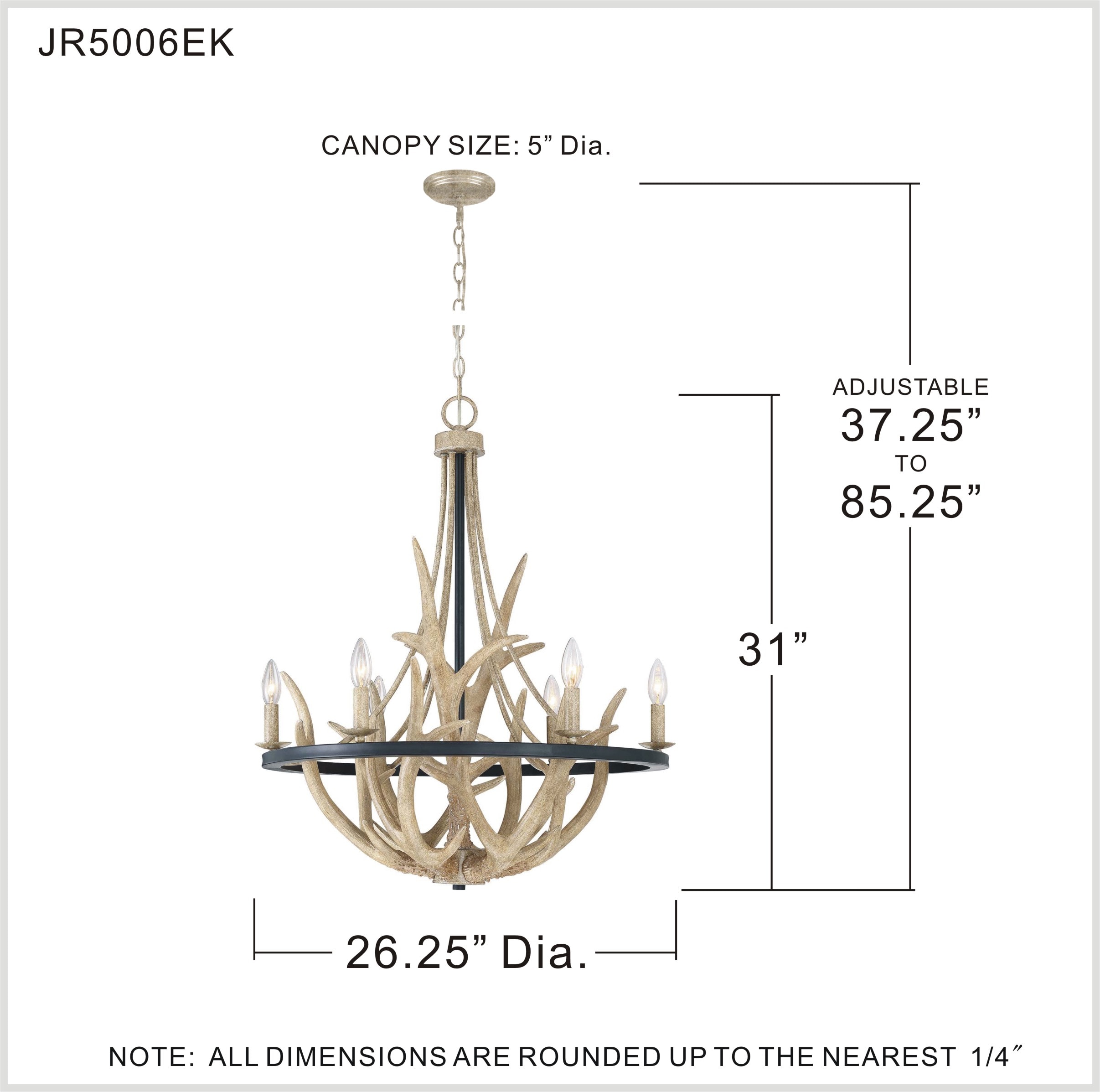 Quoizel Journey 6-Light Earth Black Rustic Dry Rated Chandelier in the ...