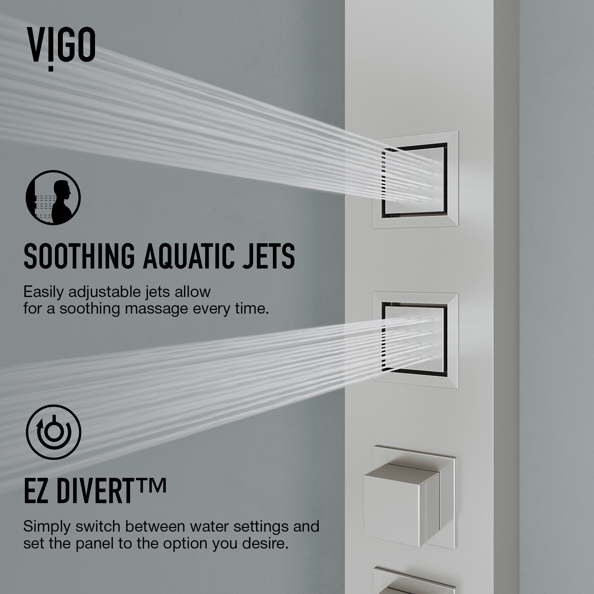 VIGO VG08023ST Showerhead-Bar-Panels - View #5