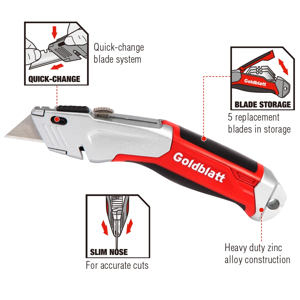 Goldblatt Insulation Knife, 8 Inch Stainless Steel Blade - Serrated Sharp  Double Side Utility Knife Tool for Cutting Heat Material, Styrofoam 