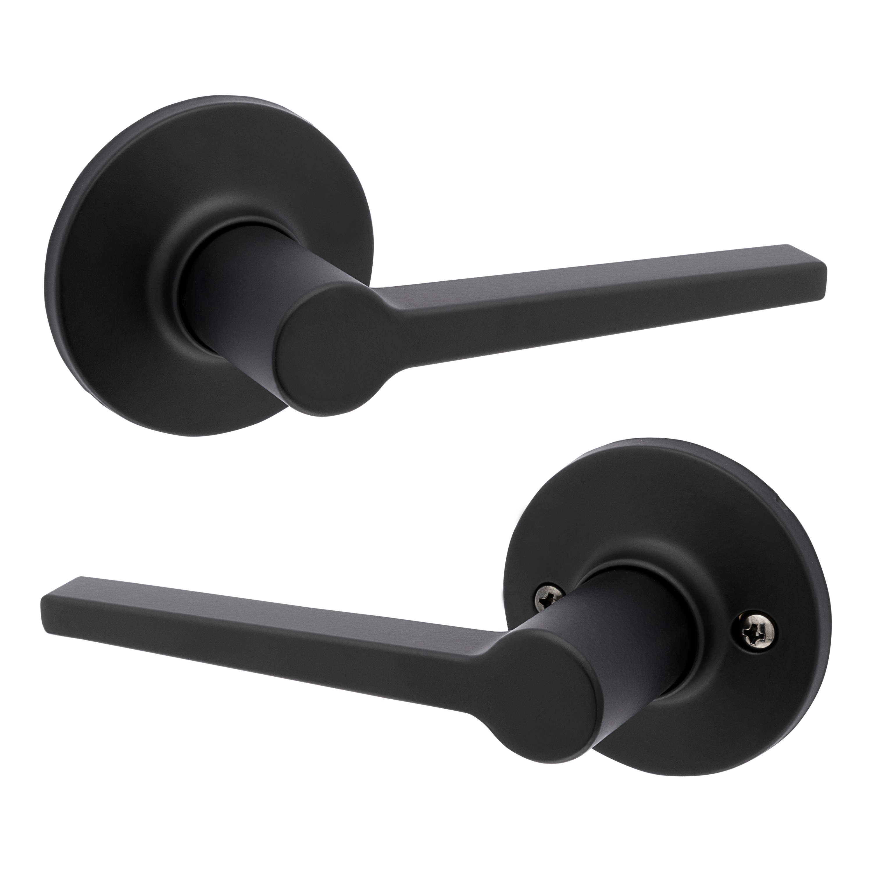 RELIABILT 93680-032 Dallas Matte Black Interior Hall/Closet Passage Door Handle Contractor Pack 6 -Pack