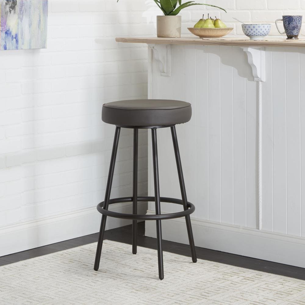 Cheyenne Products Carly Charcoal Bar height Upholstered Metal Bar Stool ...