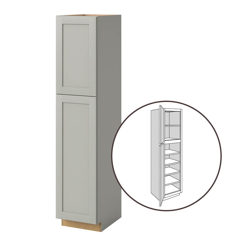 allen + roth 63100 Stonewall 18-in W x 90-in H x 24-in D Stone Pantry Fully assembled Cabinet (Flat Panel Shaker)