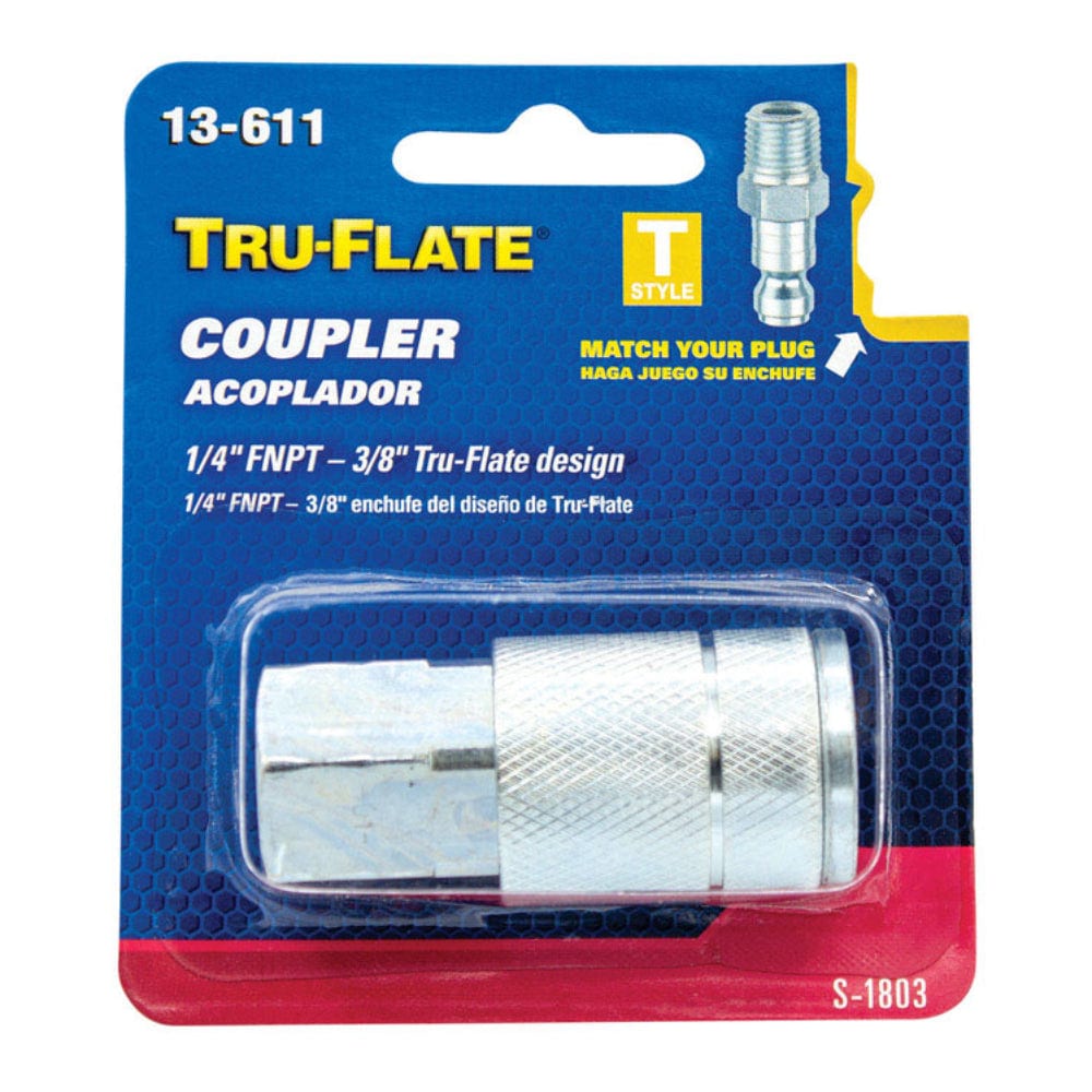 TRU-FLATE  Brass 1/4 in. FNPT Female Quick Change Coupler 3/8 in. Body