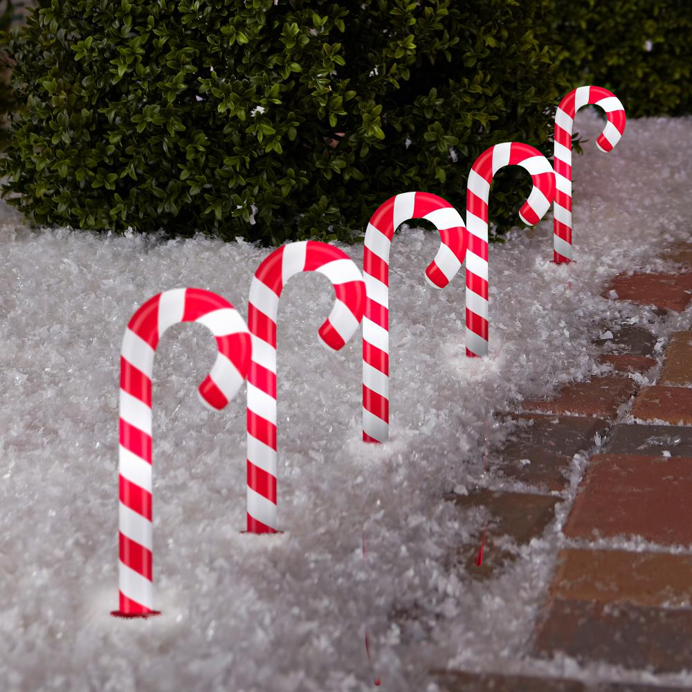 Gemmy 5-Marker Color Changing Candy Cane Christmas Pathway Markers at Lowes.com