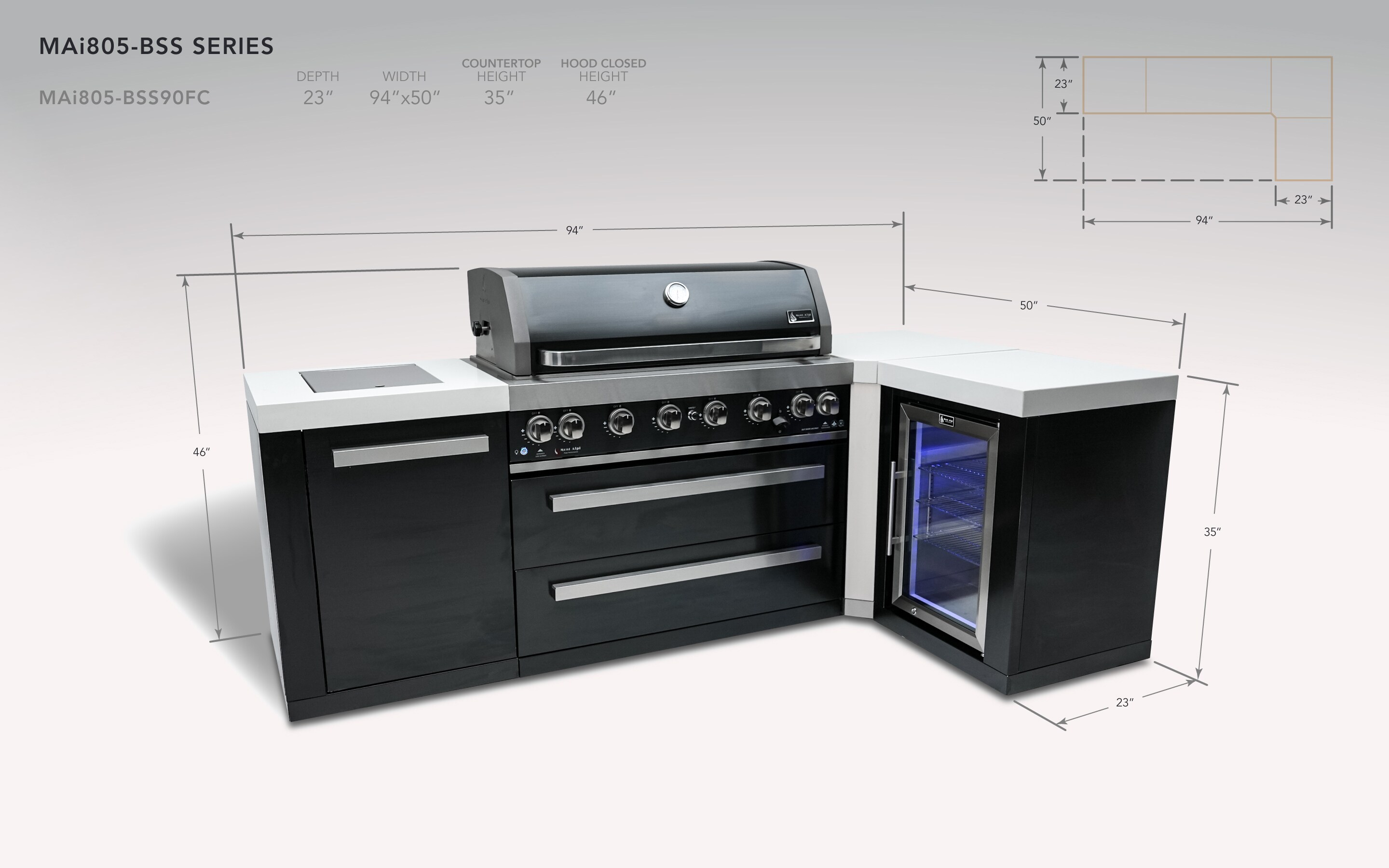 Mont Alpi MAI805-BSS90FC Modular-Outdoor-Kitchens - View #2