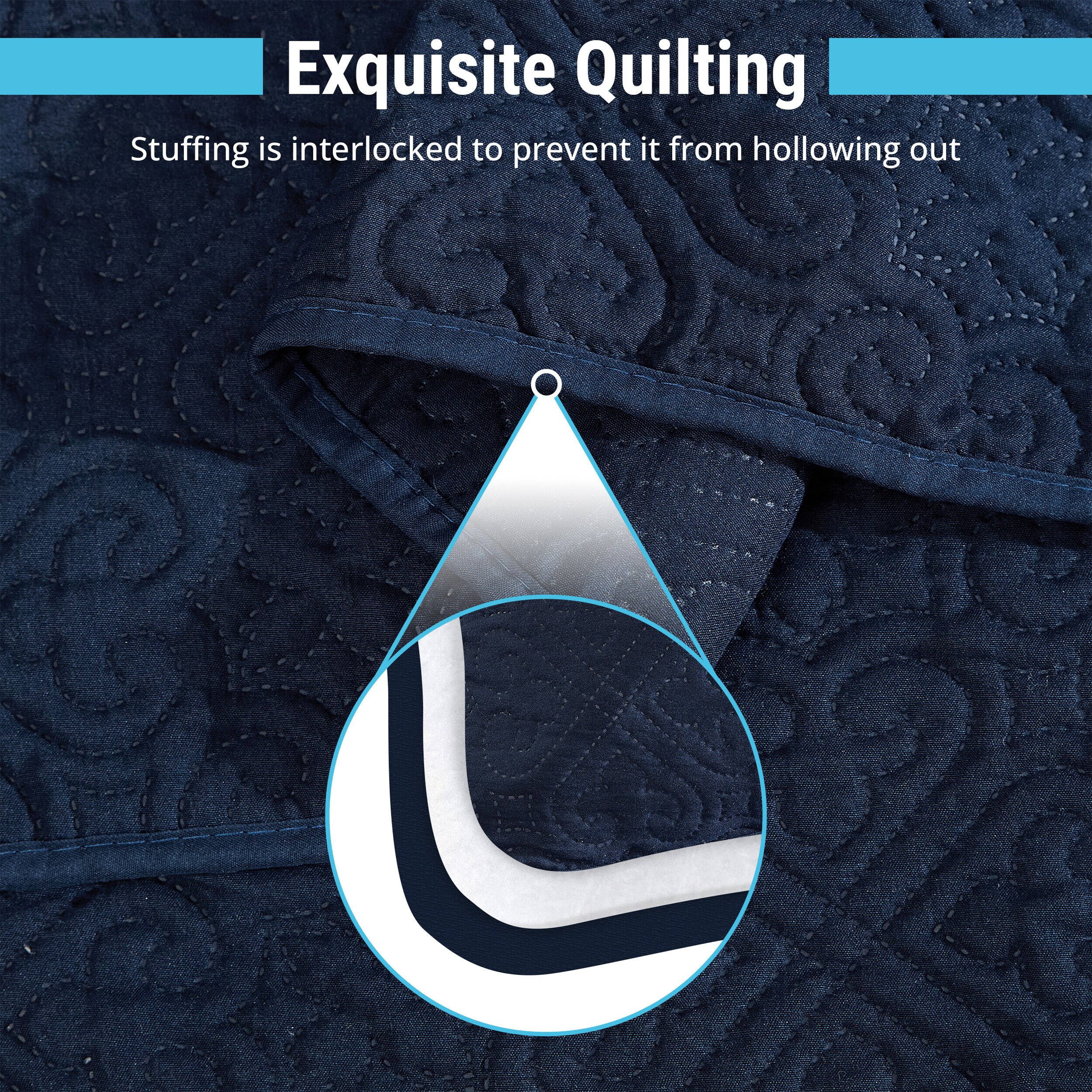 HLC.me LRNZ-KG-NAVY Comforters-And-Bedspreads - View #4