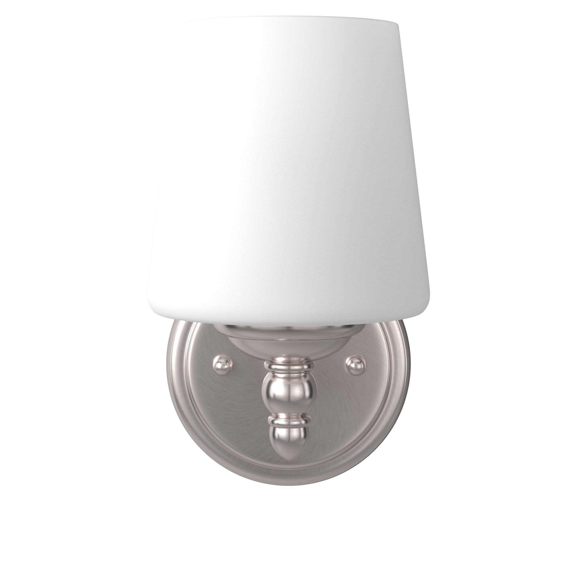 Darcy 9" Brushed Nickel Wall Sconce with Opal Glass Shade