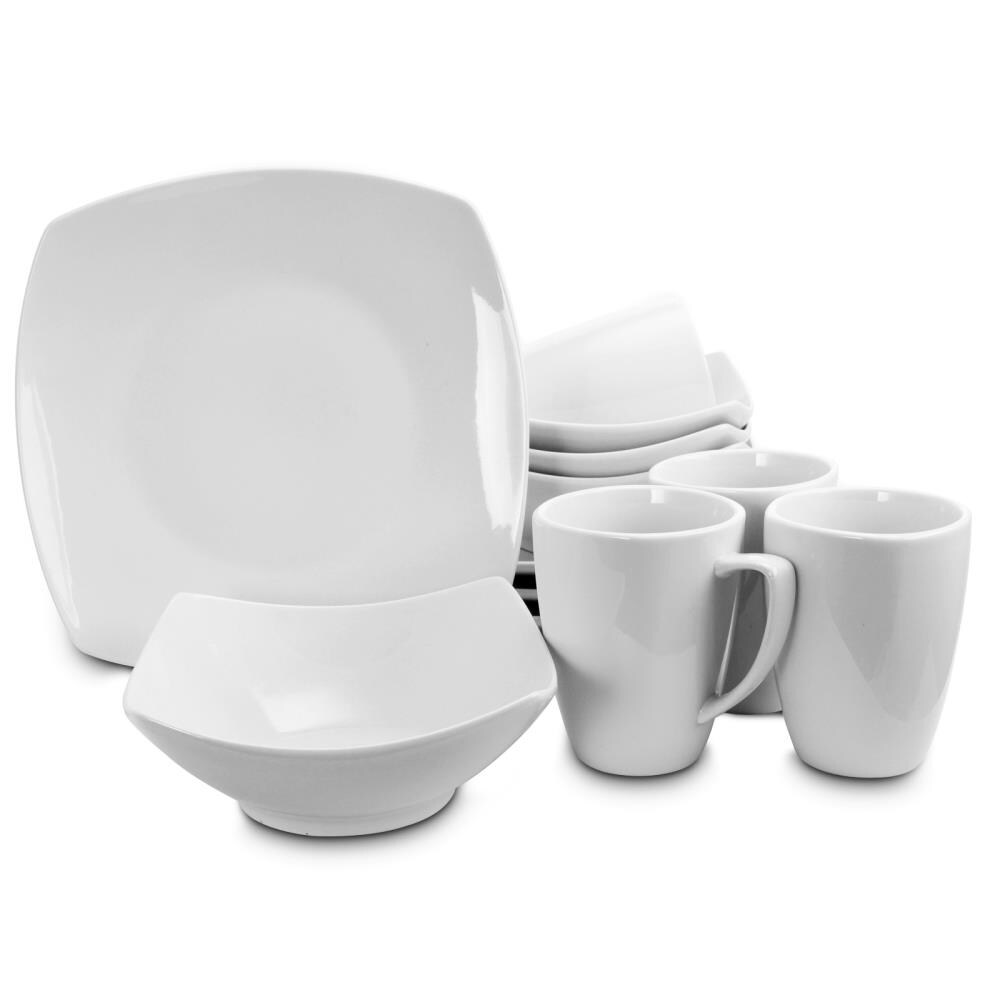 Gibson Home 849100526M 12 -Piece White Ceramic Dinnerware