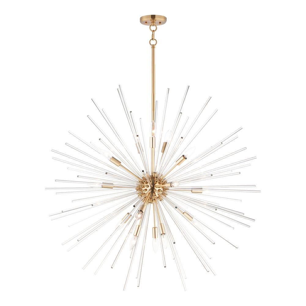 Maxim Lighting Polaris 16 - Light Satin Brass Brass Contemporary / Modern Incandescent Glass And Steel Pendant Light