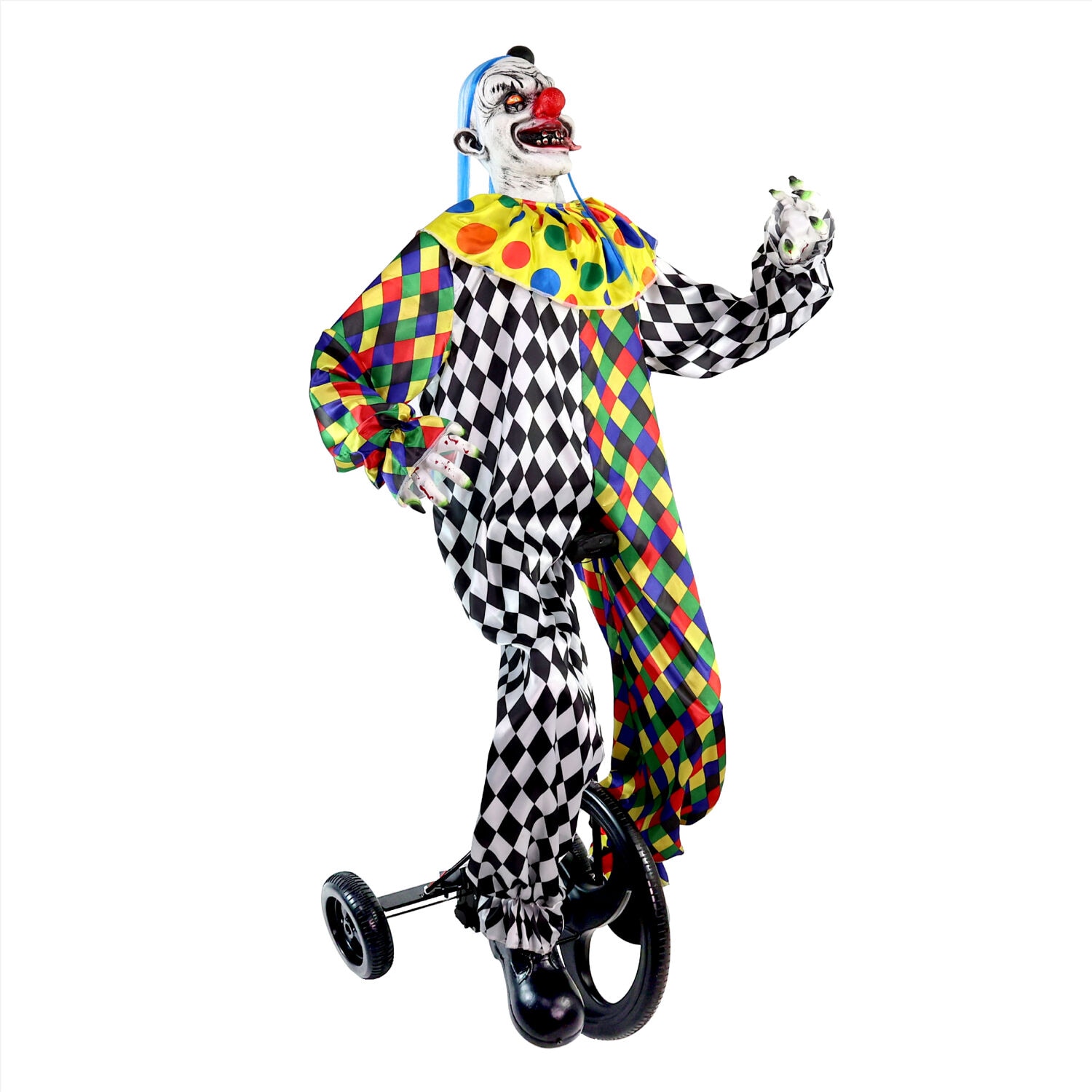 Haunted Hill Farm HHTRIBKCLOWN-1FLSA 6-ft Freestanding Crying Lighted Life-Size Clown Animatronic