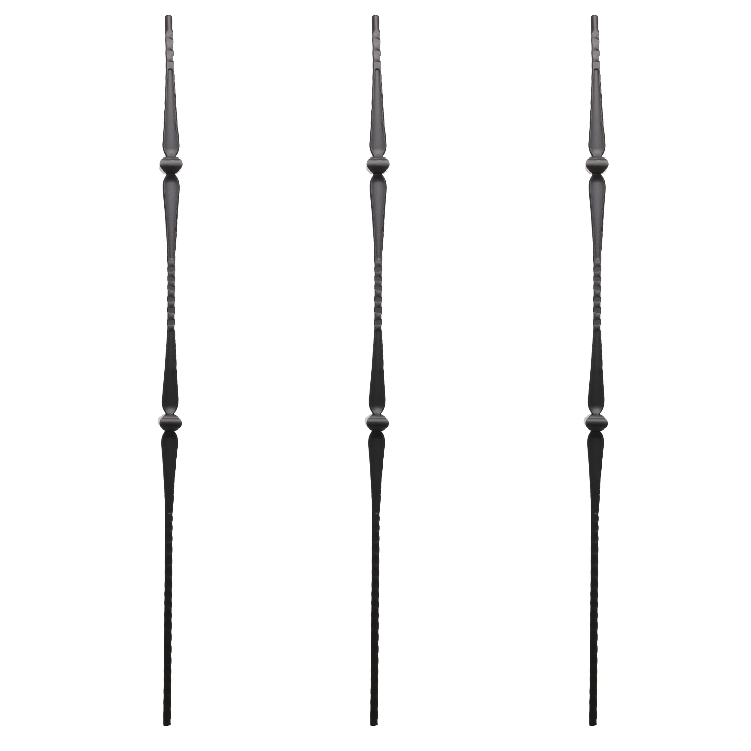 RELIABILT WGT42SB 43-in x 0.5-in Satin Black Wrought Iron Knuckle Stair Baluster (3-Pack)