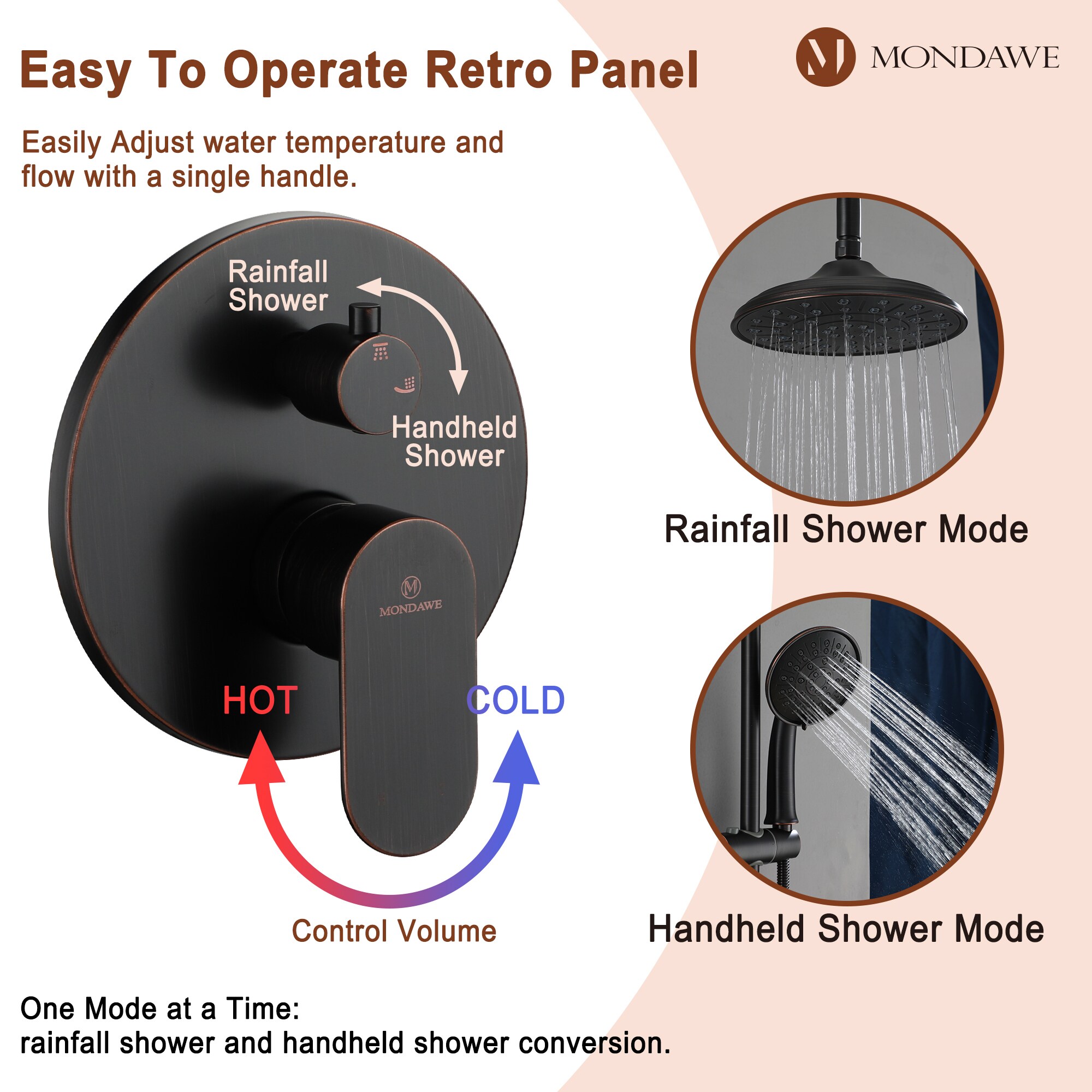 Mondawe MD-A3815-ORB Showerhead-Bar-Panels - View #5