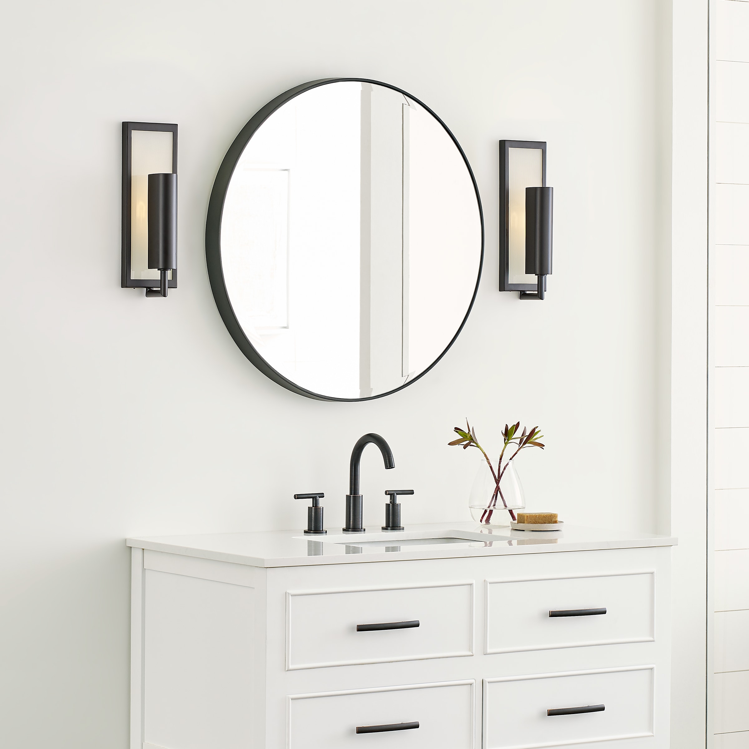 Oil Rubbed Bronze Rectangular Dimmable Wall Sconce