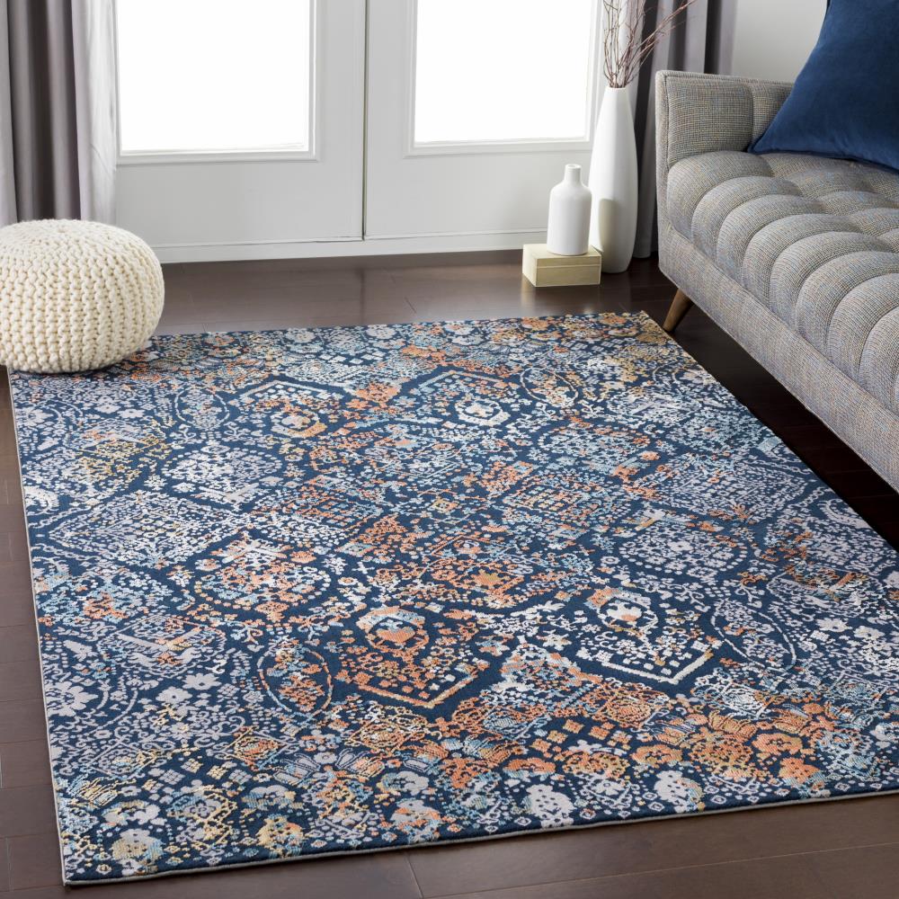 Surya Topkapi 8 x 10 Navy Medallion Oriental Area Rug at Lowes.com