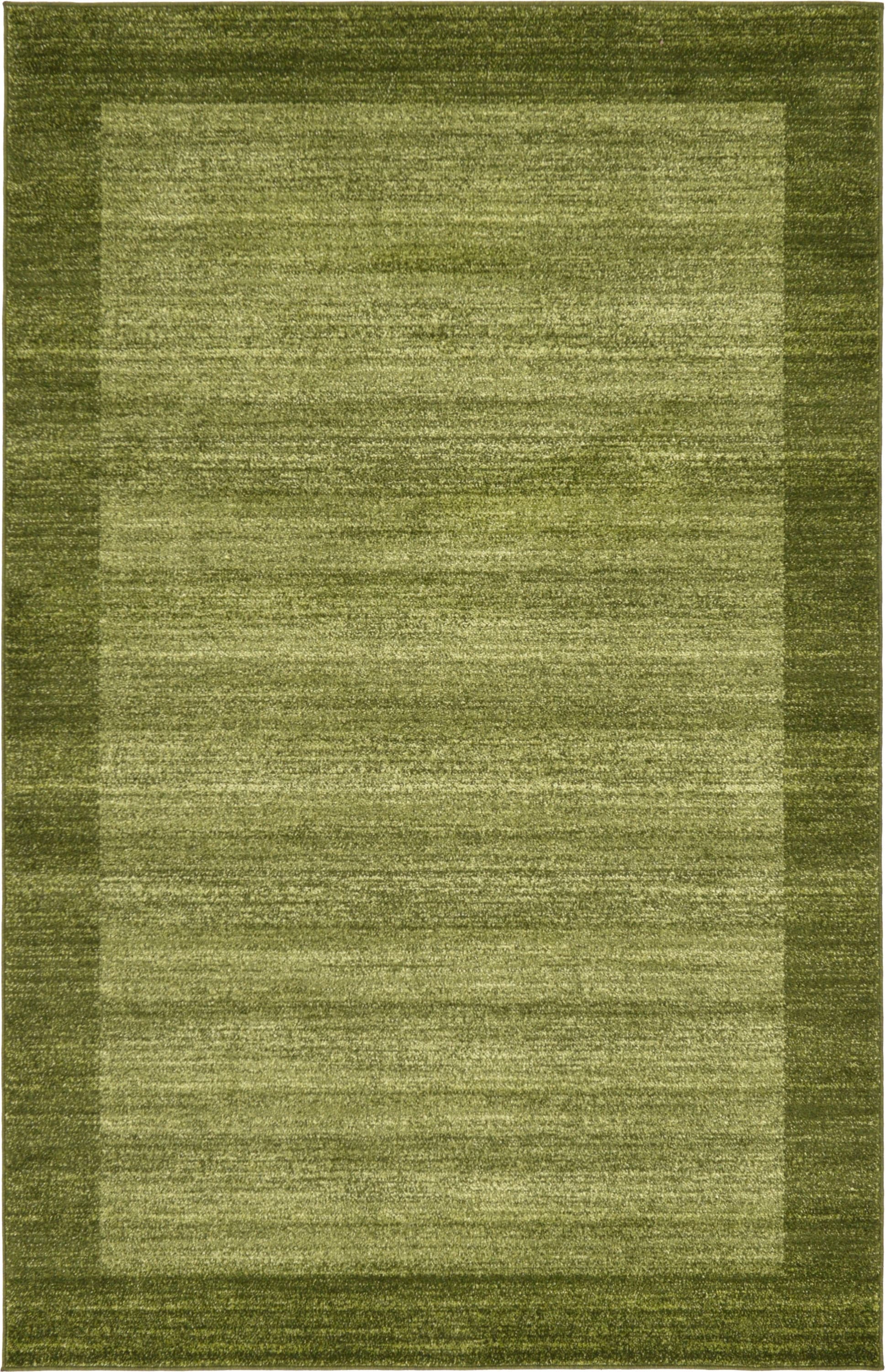Unique Loom 3132108 Abigail Del Mar 5 x 8 (ft) Loomed Polypropylene Light Green/Beige Rectangular Indoor Border Area rug