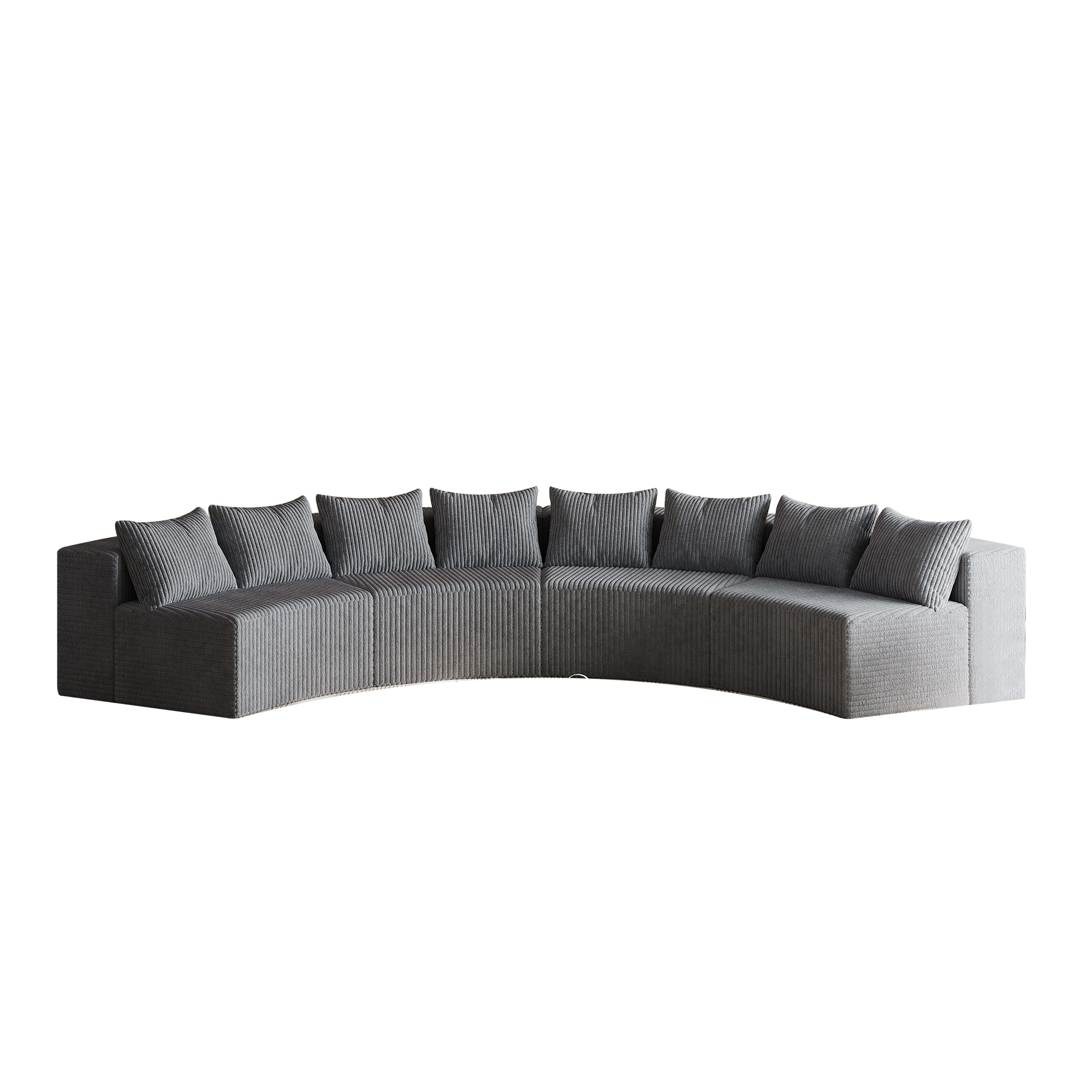 SINOFURN SYA020327GY 156-in W Modern Gray 4-seater Sectional