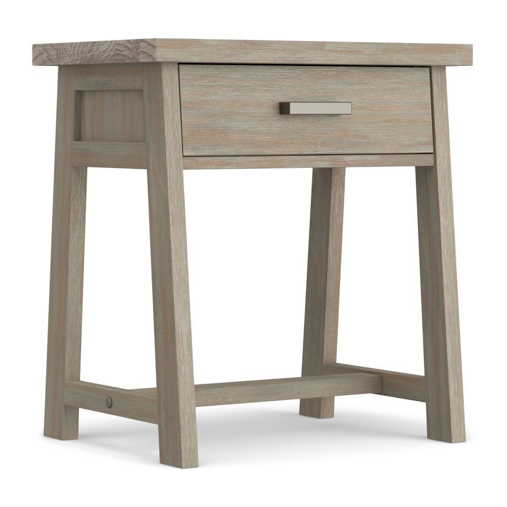 Simpli Home AXCSAW-BS-GR Sawhorse Distressed Grey Pine Nightstand
