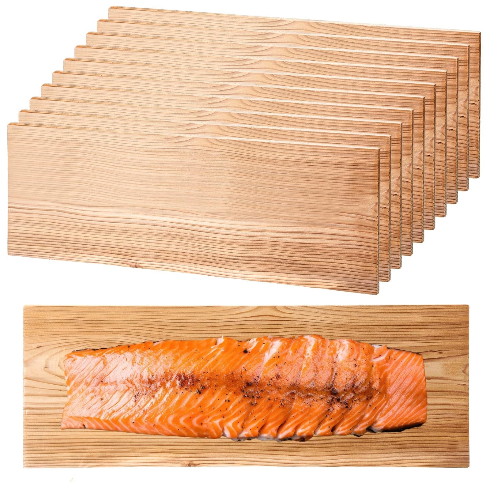 Etokfoks  0 3 in T x 5 5 in W x 15 in L Cedar Grilling Planks 10 Pack for Salmon Seafood Beef Poultry Veggies