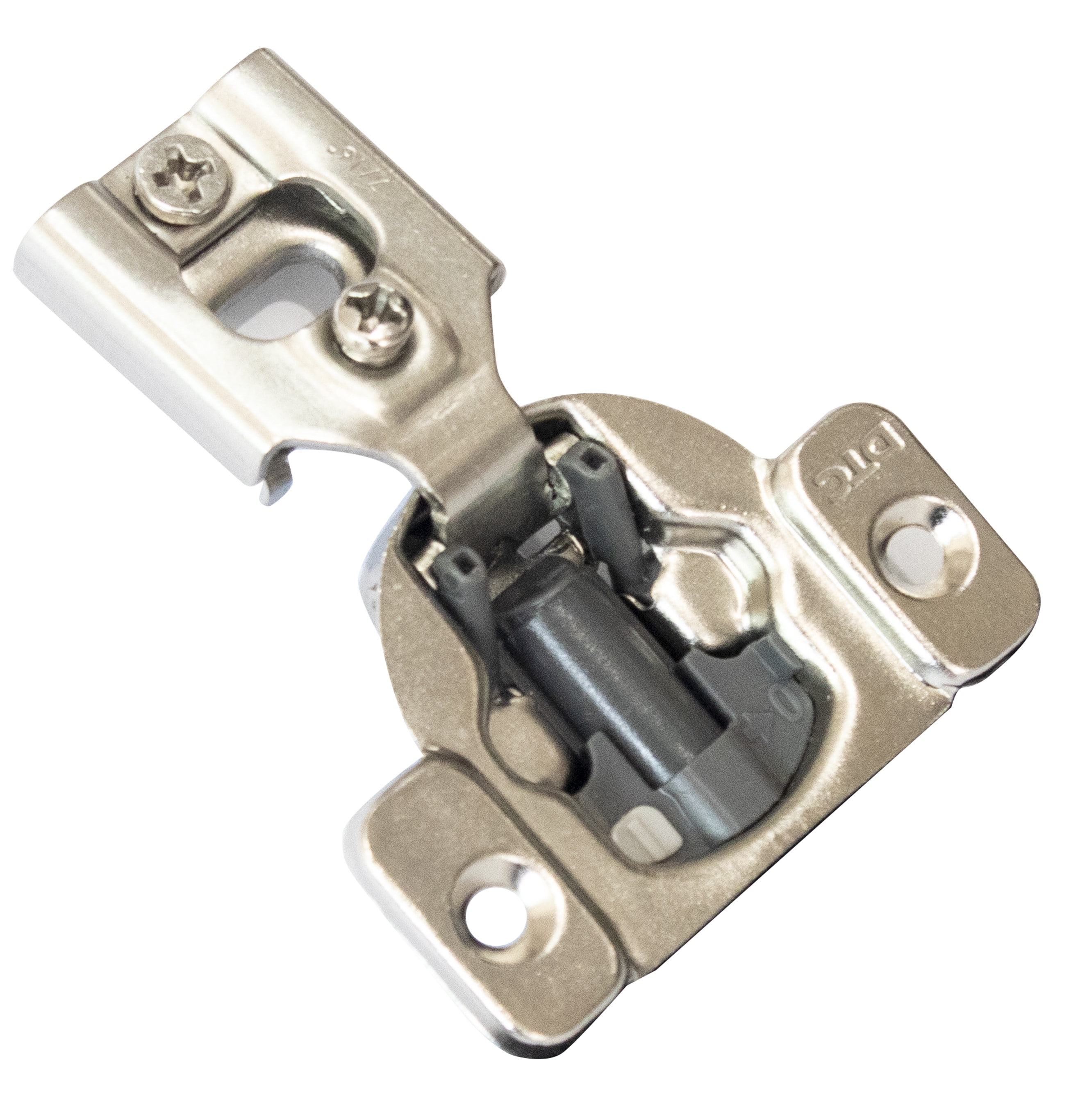 RELIABILT H8Q045H 105-Degree 7/16-in Overlay Concealed Concealed Soft Close Nickel plated Cabinet Hinge , 1 Pairs ( 2 -Pieces)