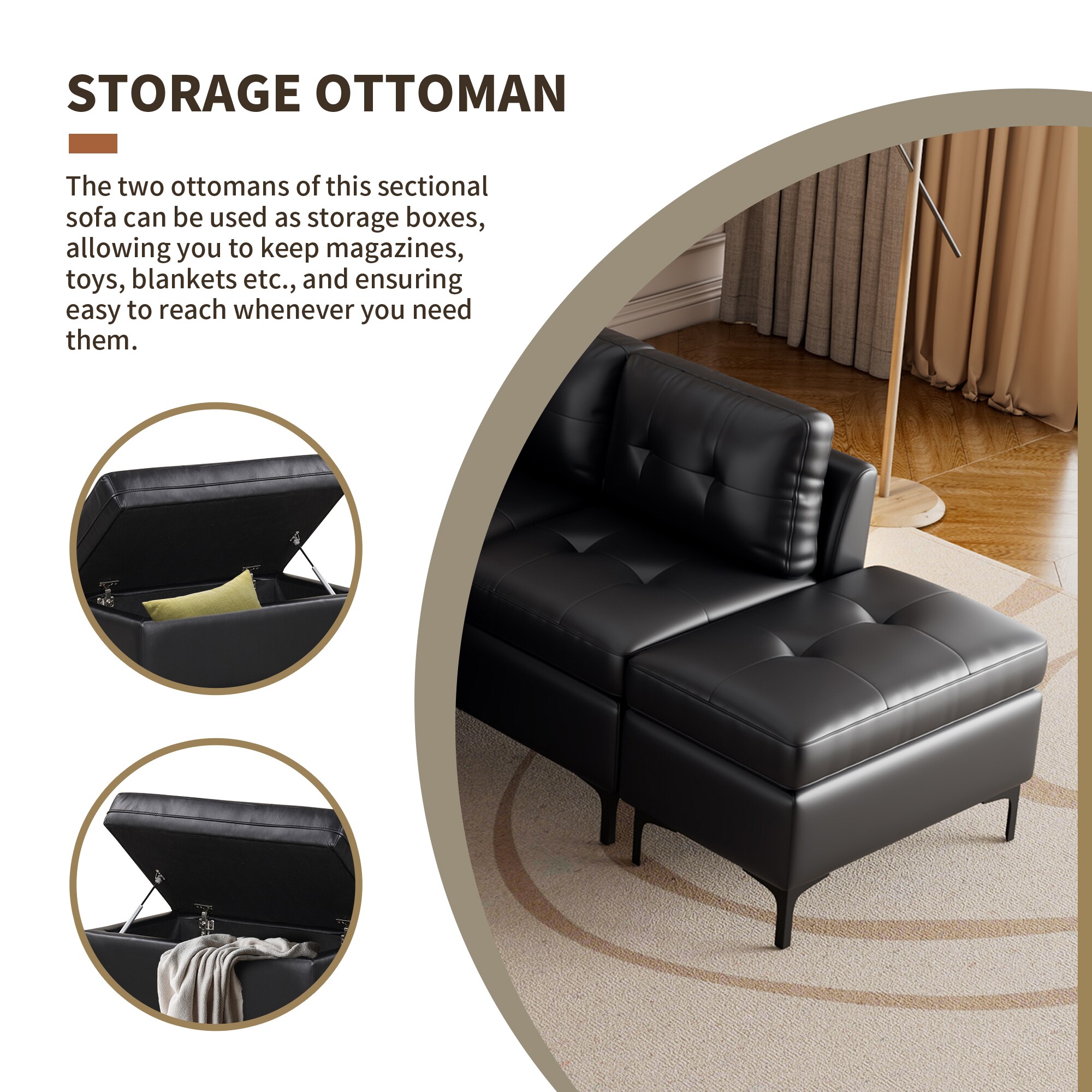ModernLuxe L-SG001300AAB Sofas-Loveseats - View #4