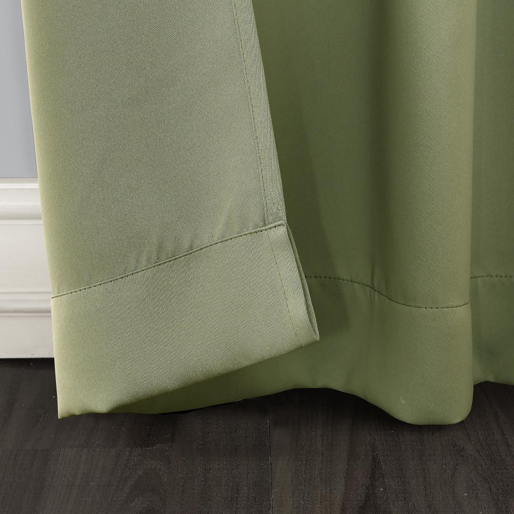 Sun Zero 63-in Sage Green Blackout Interlined Rod Pocket Single Curtain  Panel