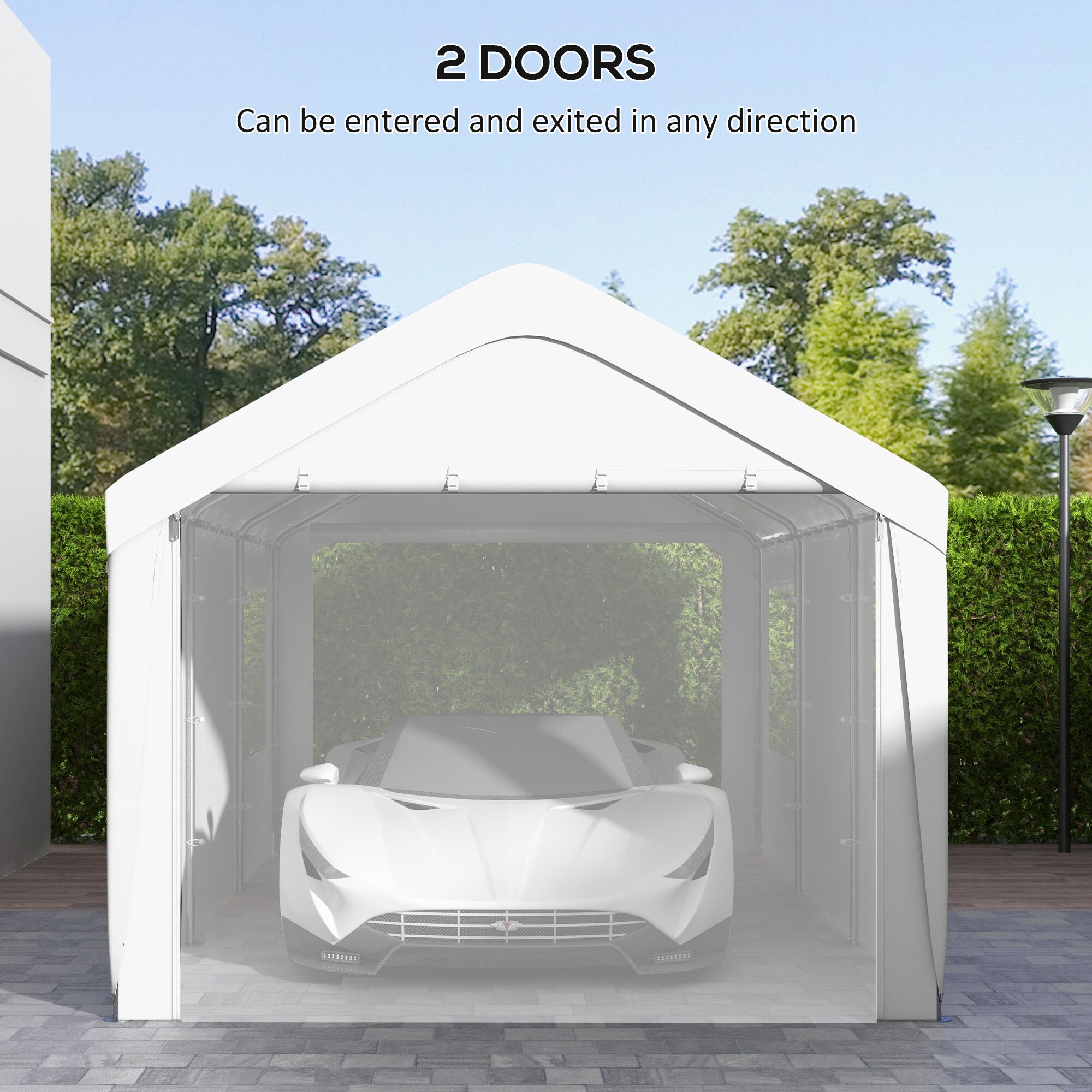 Outsunny 84C-523V00WT Carport-Covers - View #6
