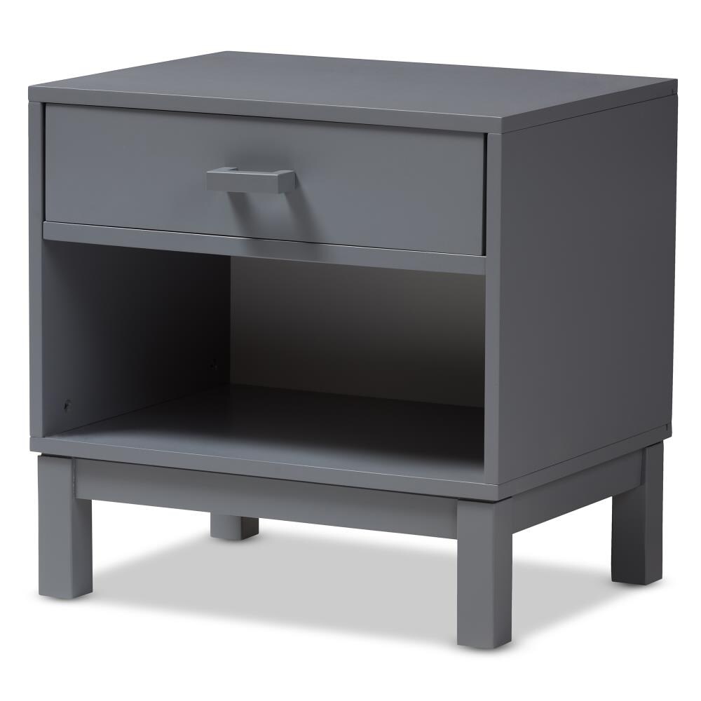 Baxton Studio Deirdre Grey Rubberwood Nightstand in the