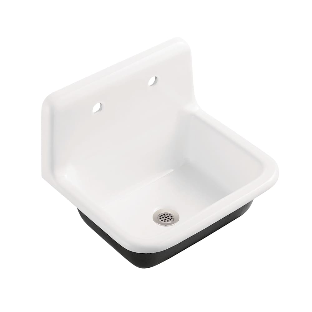 Kingston Brass  KGCLWS22187 Petra Galley 22116 Inch Wall Mounted Single Basin Cast Iron Utility Sink
