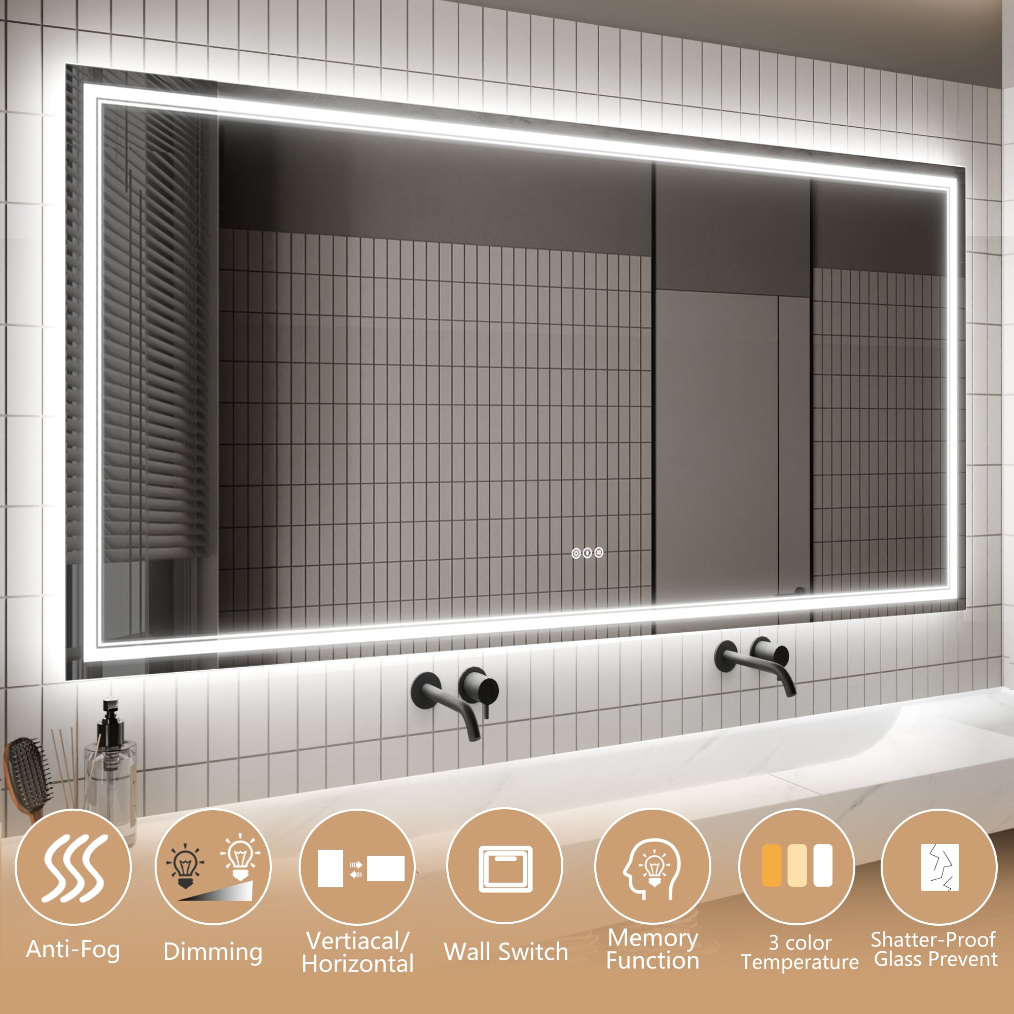 AAZJ JKF-MD04-7236SF2 Framed-Bath-Mirrors - View #3