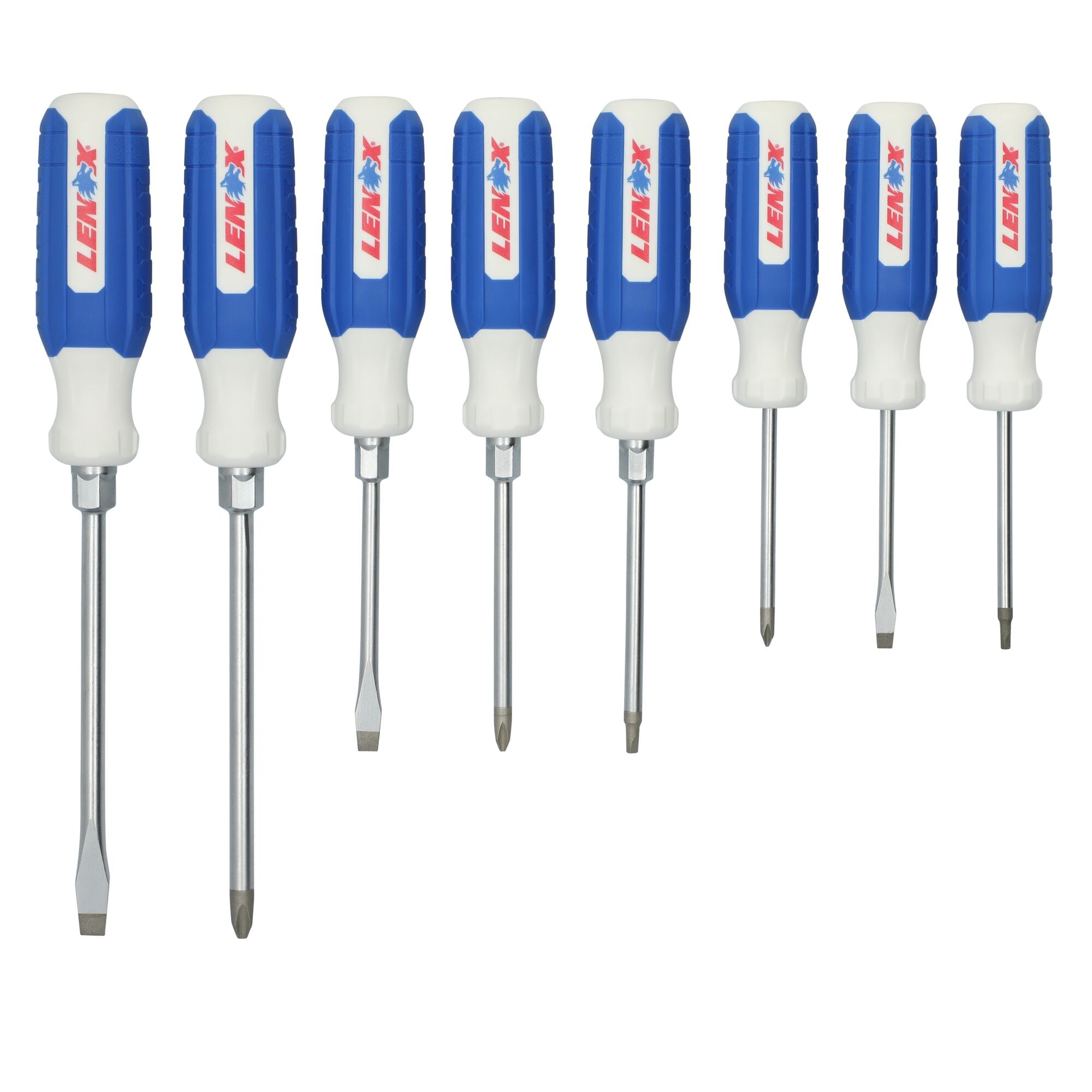 LENOX LXHT65000 8-Piece Bi-material Handle Magnetic Assorted Drive Screwdriver Set