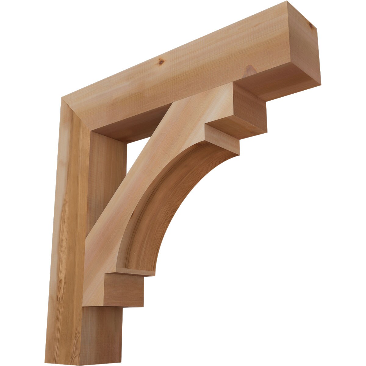 Ekena Millwork BKT06X32X32MRC05SWR Merced block smooth 5-1/2-in x 32-in x 32-in Western red cedar Brown Wood Standard bracket