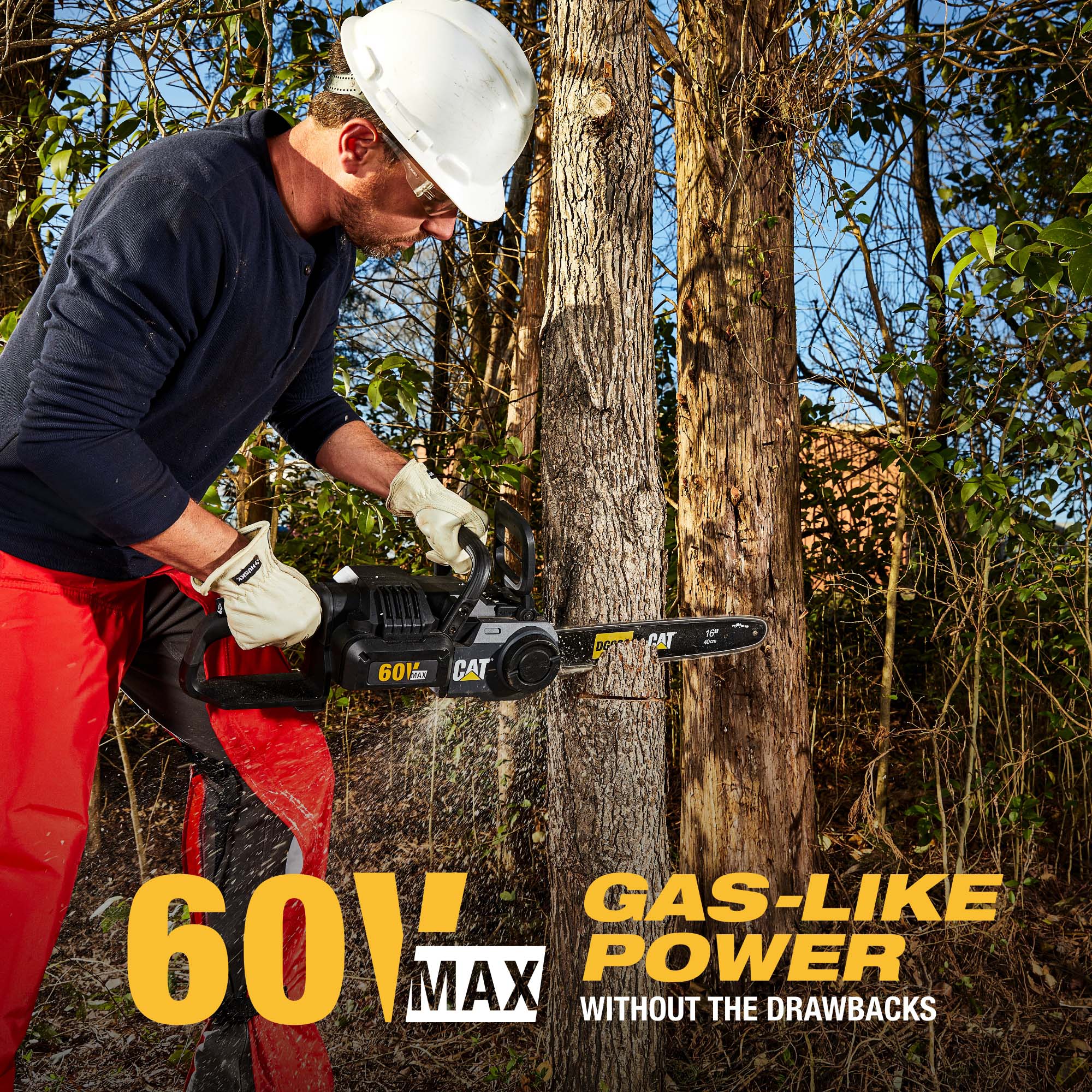 CAT 60 volt Max 16 in Battery Chainsaw Battery and Charger Not Included in the Chainsaws department at Lowes