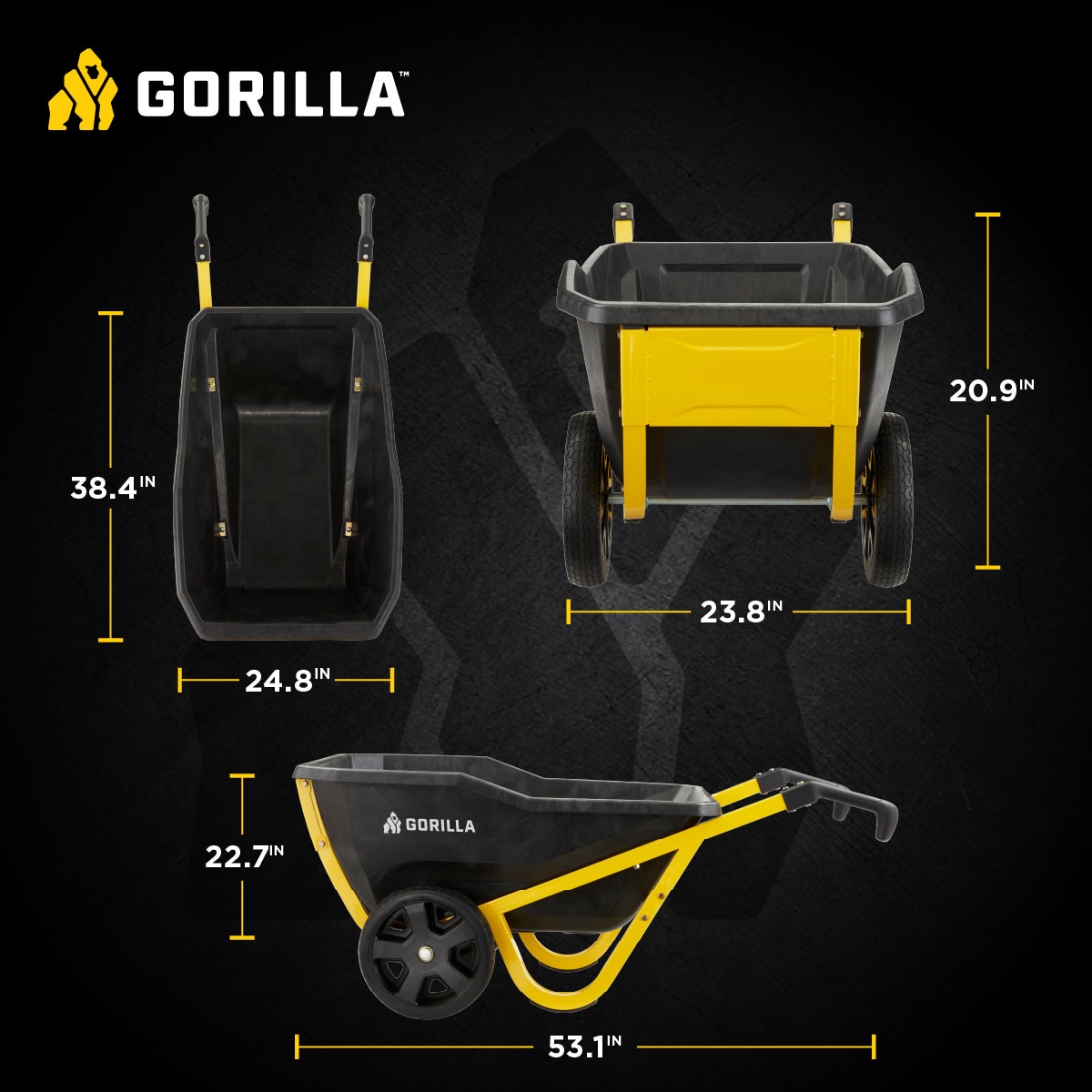 Gorilla Carts GCR-7S-2 Yard-Carts - View #3