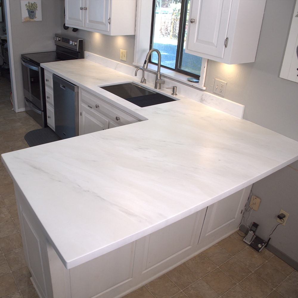 Stone Coat Countertops 1 gal. Carrara Marble Gloss Finish Countertop Kit; Table Top Epoxy for Countertop Resurfacing and Countertop Refinishing