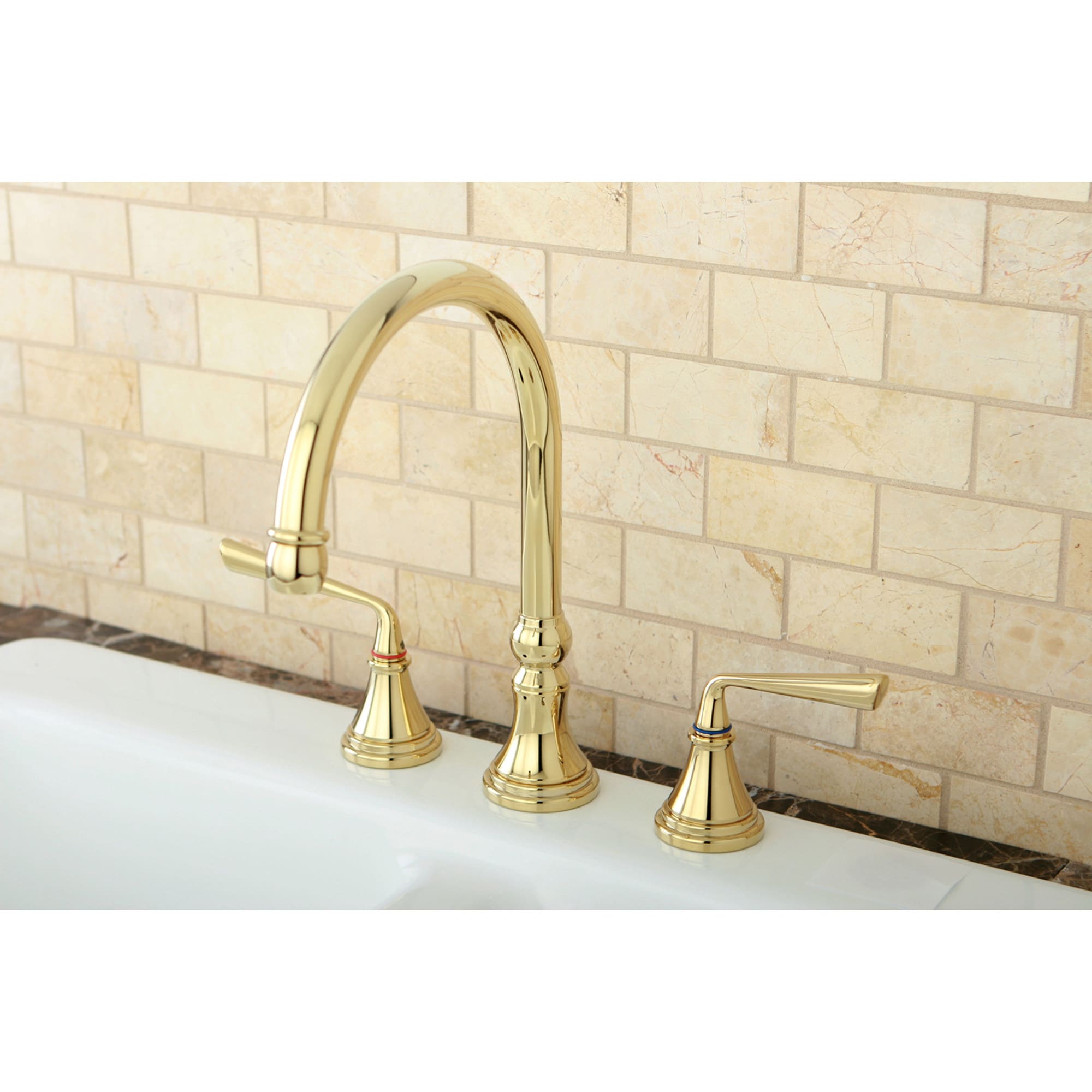 Elements of Design ES2792ZLLS Silver Sage Polished brass Single Handle Deck-mount Kitchen Faucet