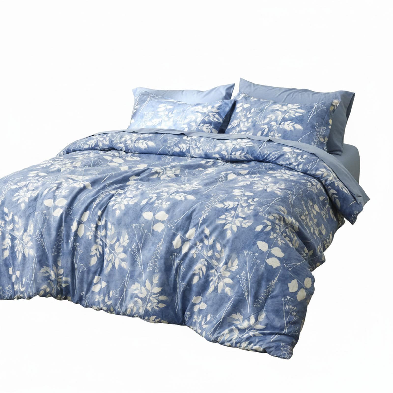 OMOMMD Twin Bed in a Bag Comforter Set Extra Soft Brushed Microfiber Puffy Comfort Durable Bedding with Sheets Pillowcases Shams