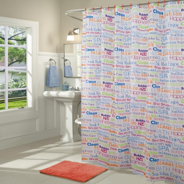 Patterned Shower Curtain, Bubbles Shower Curtain Liner